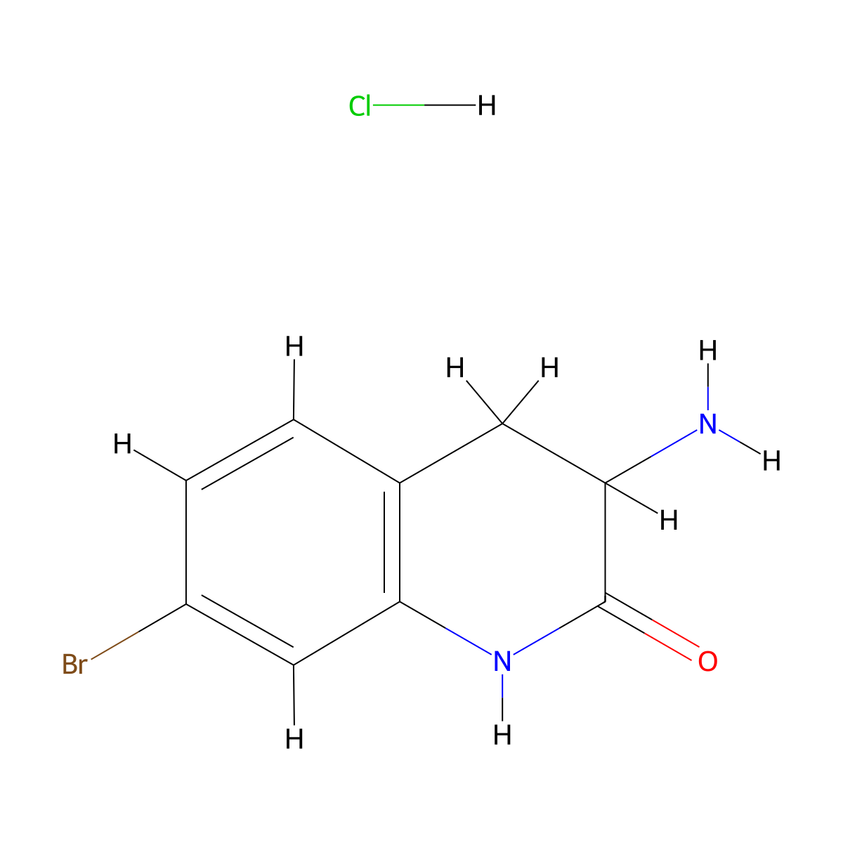 3-Amino-7-bromo-3,4-dihydroquinolin-2(1H)-one hydrochloride molecular structure, CAS 127920-19-8
