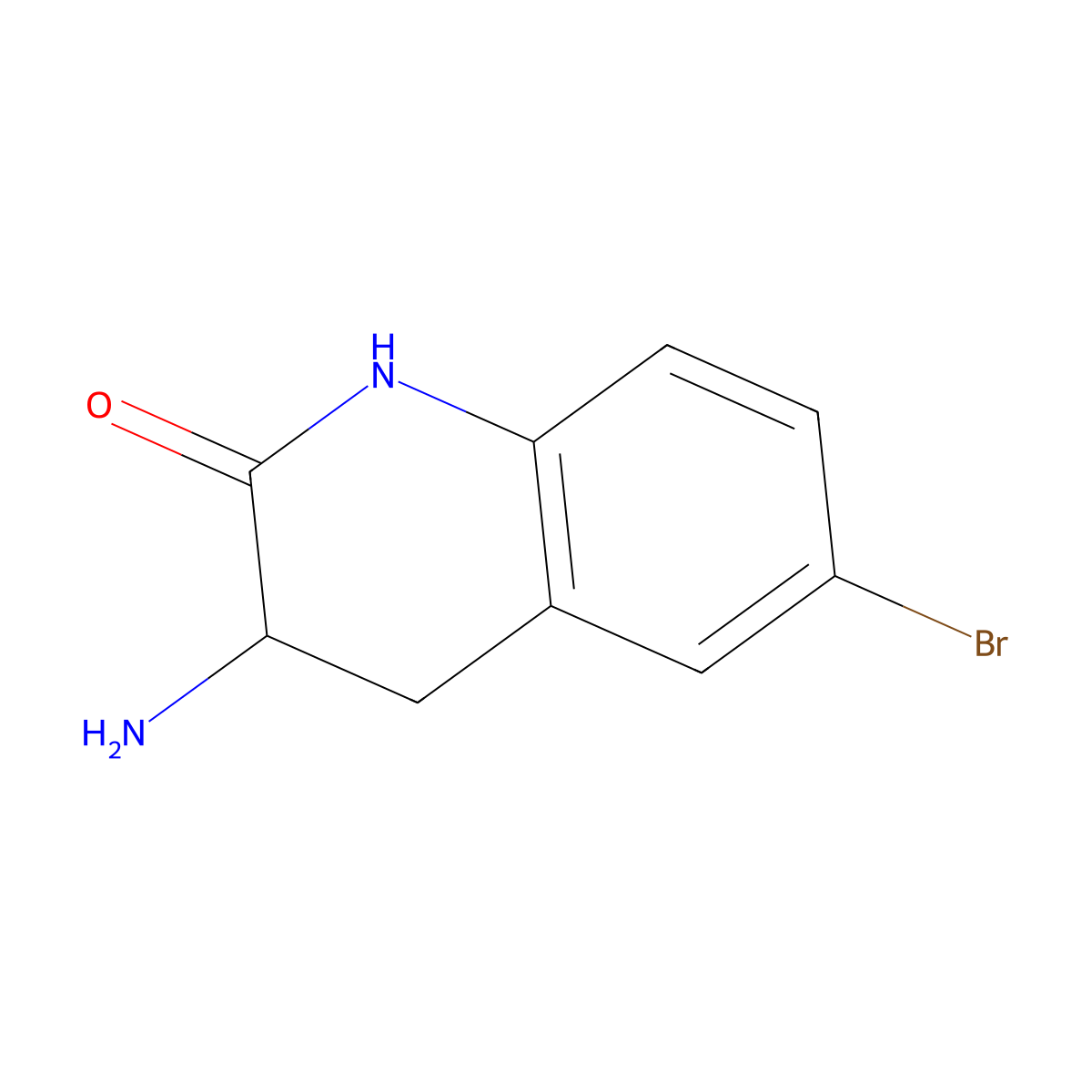 2(1H)-Quinolinone, 3-amino-6-bromo-3,4-dihydro- molecular structure, CAS 127920-64-3