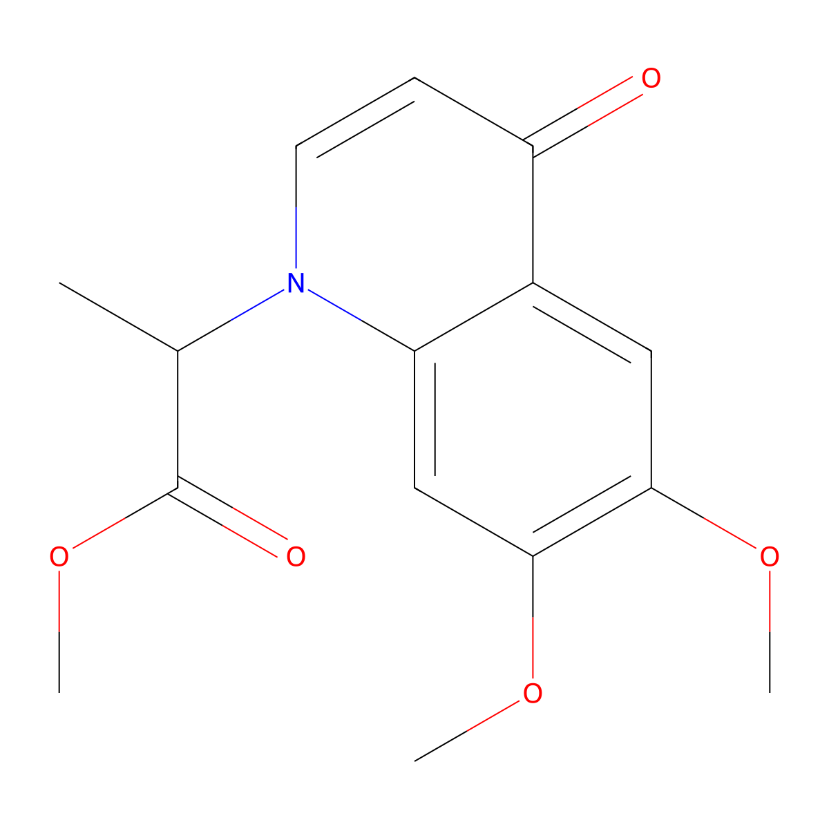 Methyl 2-(6,7-dimethoxy-4-oxoquinolin-1(4H)-yl)propanoate molecular structure, CAS 1279201-20-5