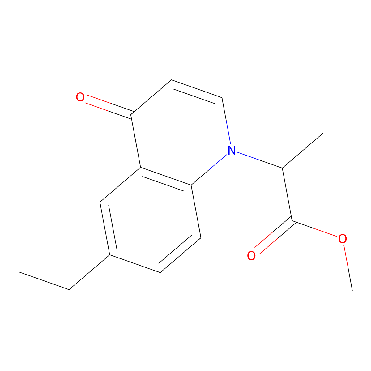 Methyl 2-(6-ethyl-4-oxoquinolin-1(4H)-yl)propanoate molecular structure, CAS 1279201-32-9
