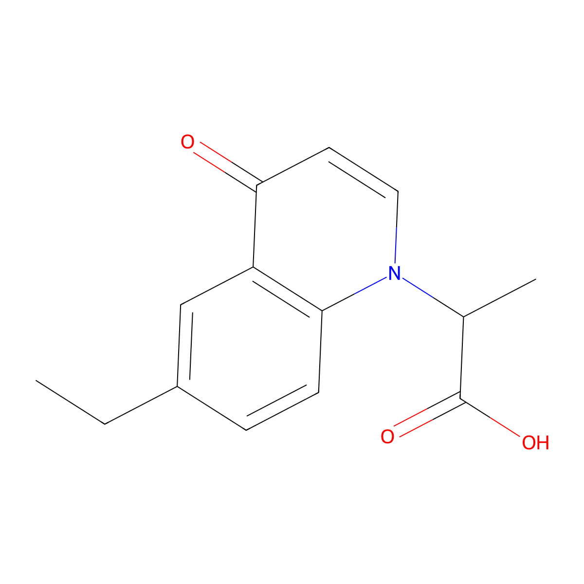 2-(6-Ethyl-4-oxoquinolin-1(4H)-yl)propanoic acid molecular structure, CAS 1279201-34-1