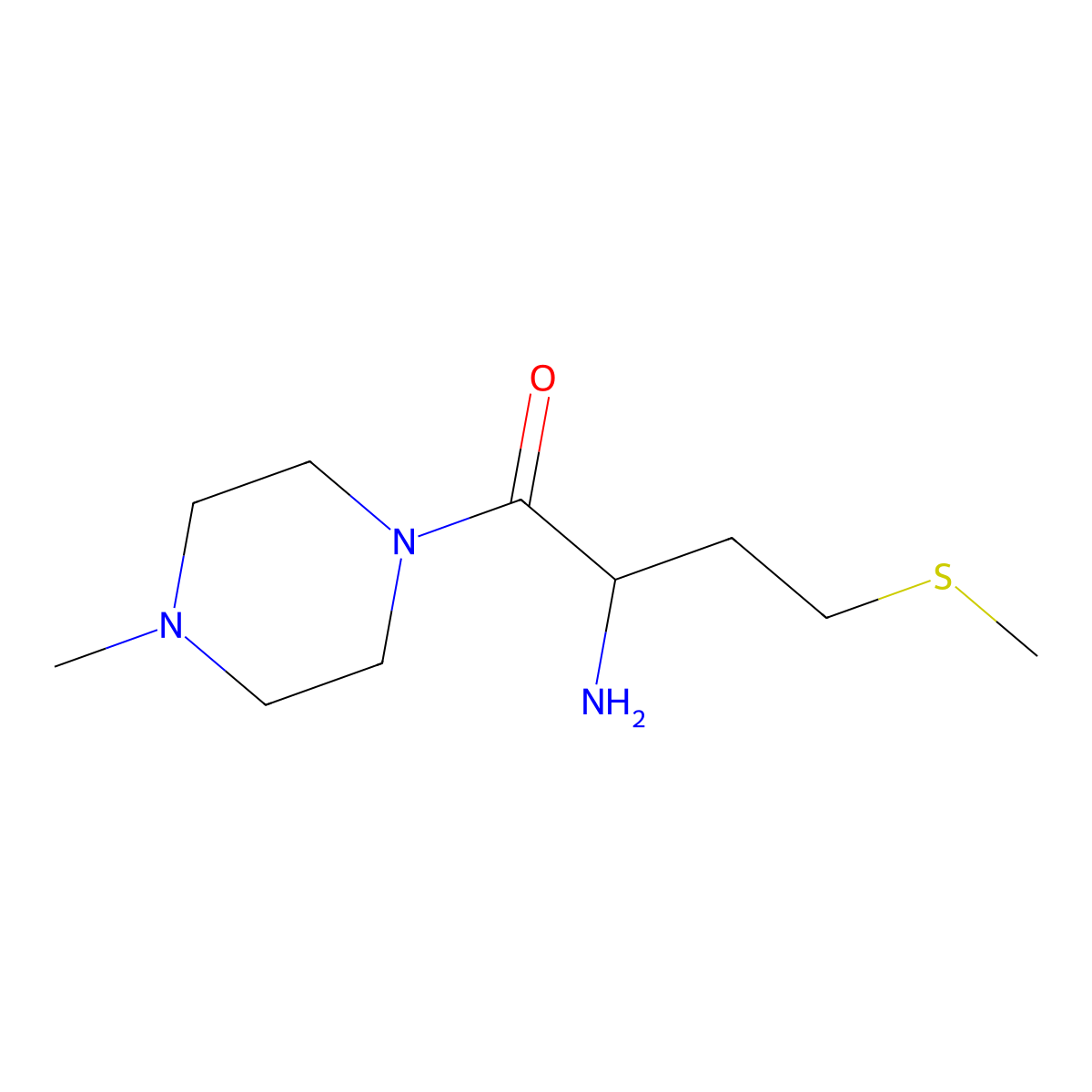 2-Amino-1-(4-methylpiperazin-1-yl)-4-(methylsulfanyl)butan-1-one molecular structure, CAS 1279201-35-2