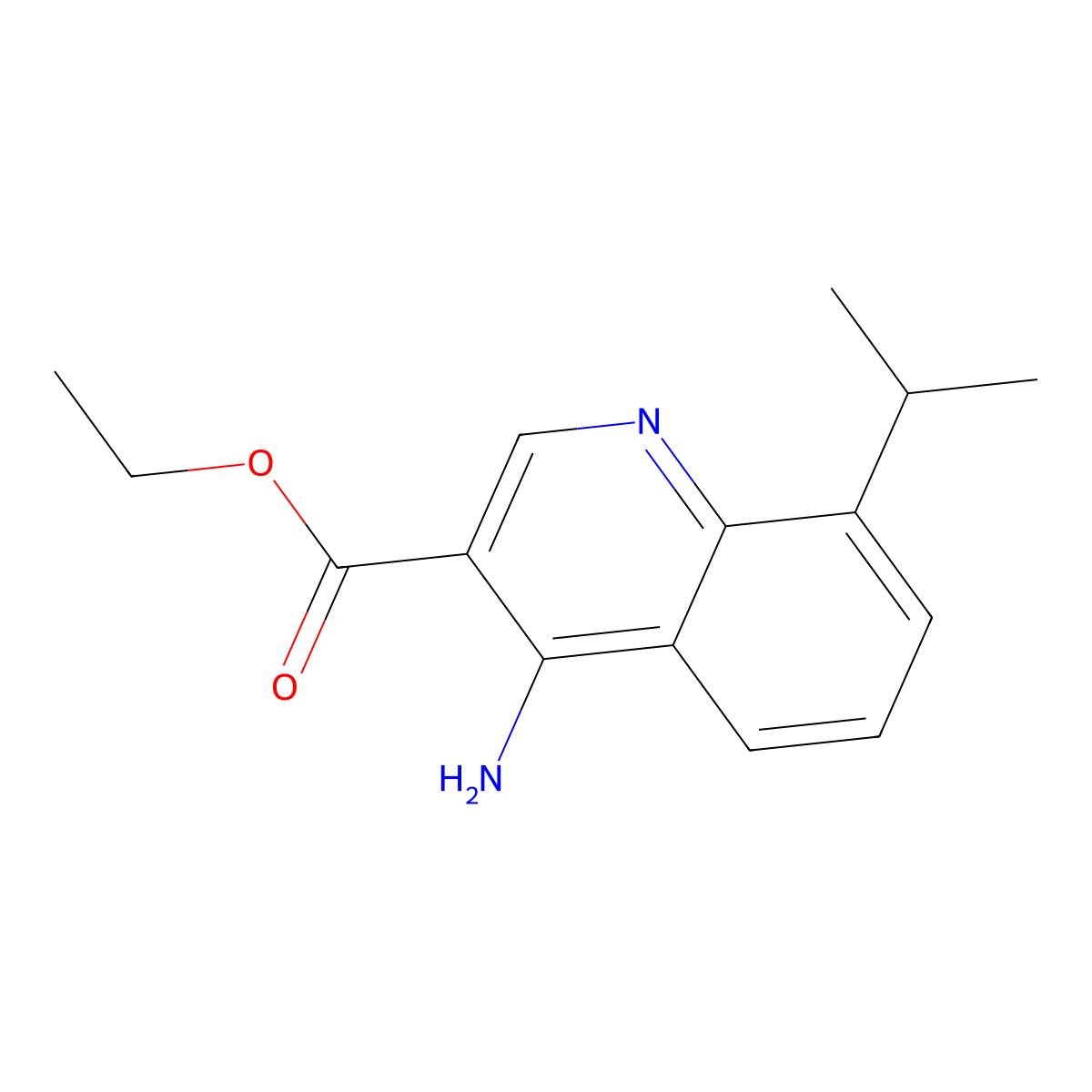 Ethyl 4-amino-8-isopropylquinoline-3-carboxylate molecular structure, CAS 1279202-45-7