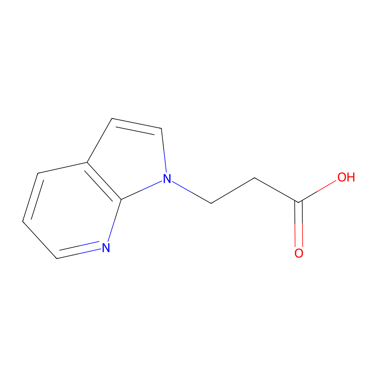 3-{1H-pyrrolo[2,3-b]pyridin-1-yl}propanoic acid molecular structure, CAS 1279202-47-9