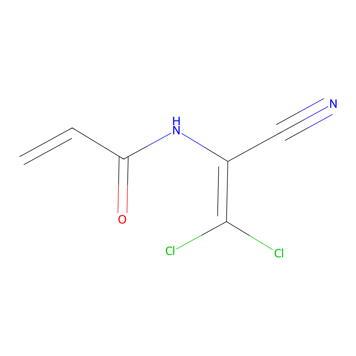 N-(2,2-dichloro-1-cyanoethenyl)prop-2-enamide molecular structure, CAS 1279203-67-6