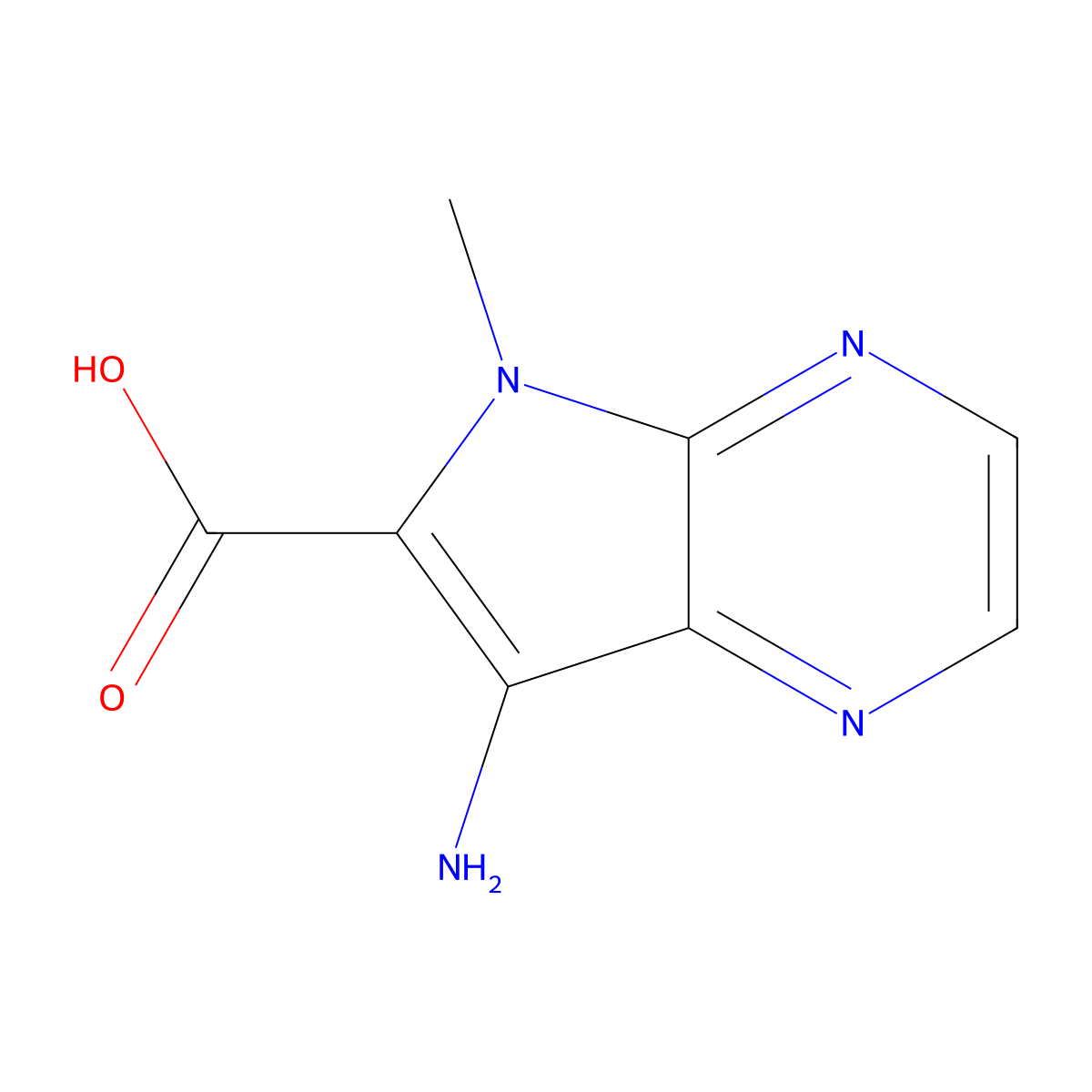 7-amino-5-methyl-5H-pyrrolo[2,3-b]pyrazine-6-carboxylic acid molecular structure, CAS 1279203-74-5