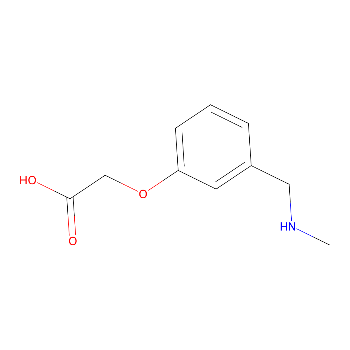 2-{3-[(Methylamino)methyl]phenoxy}acetic acid molecular structure, CAS 1279204-41-9