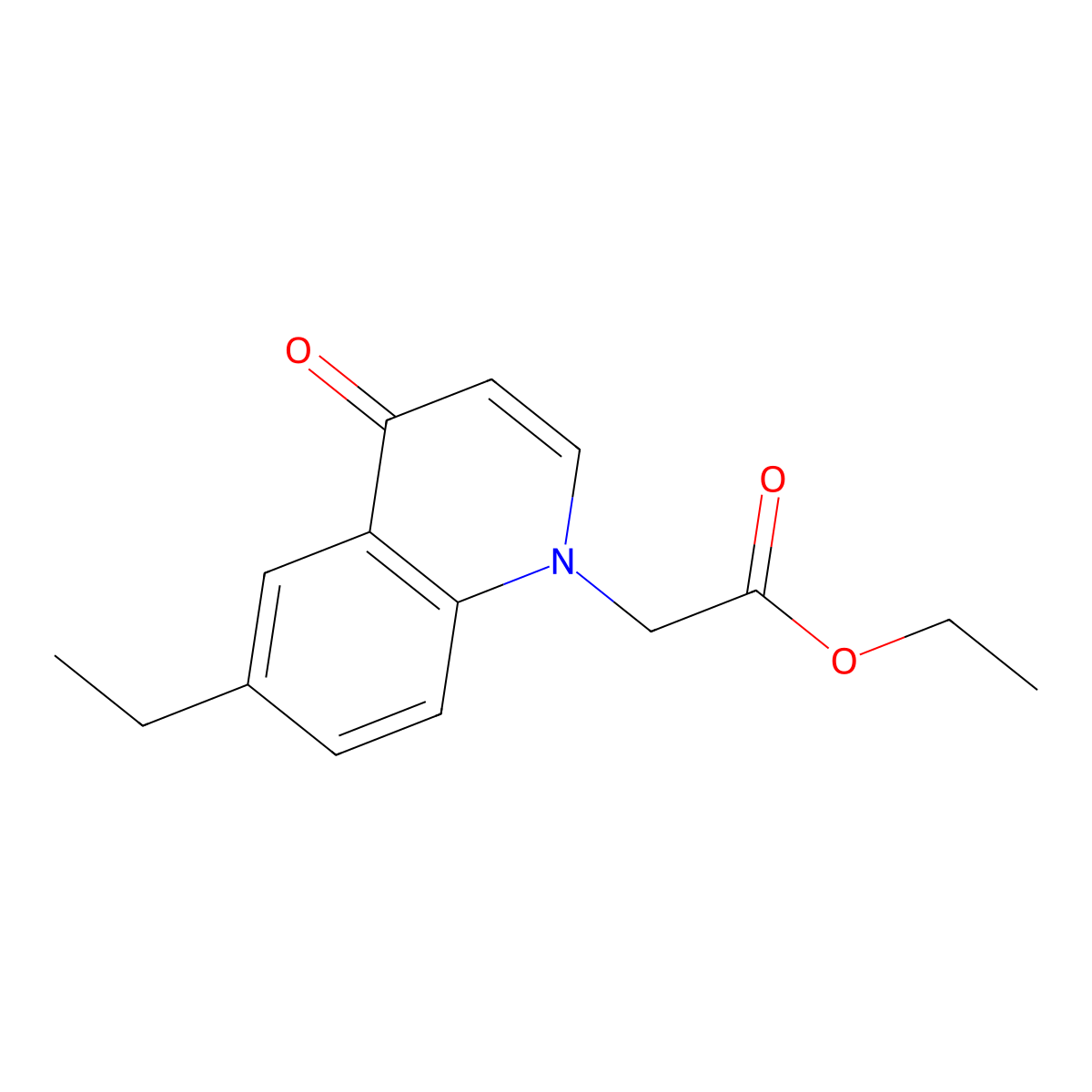 Ethyl 2-(6-ethyl-4-oxoquinolin-1(4H)-yl)acetate molecular structure, CAS 1279208-04-6