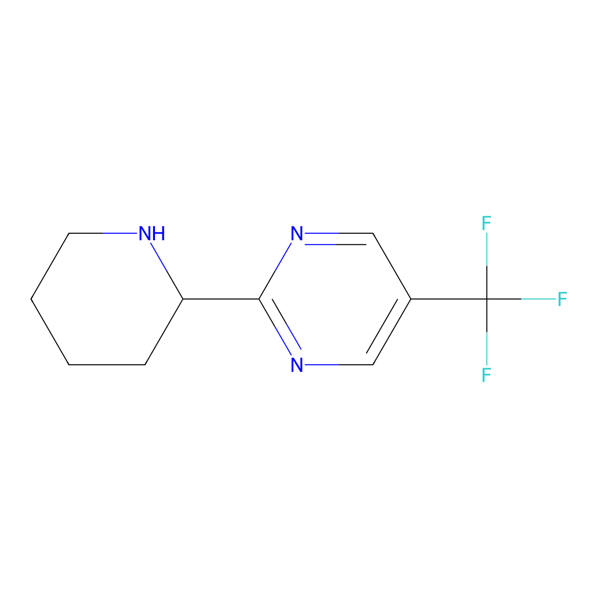 2-(Piperidin-2-yl)-5-(trifluoromethyl)pyrimidine molecular structure, CAS 1279208-95-5