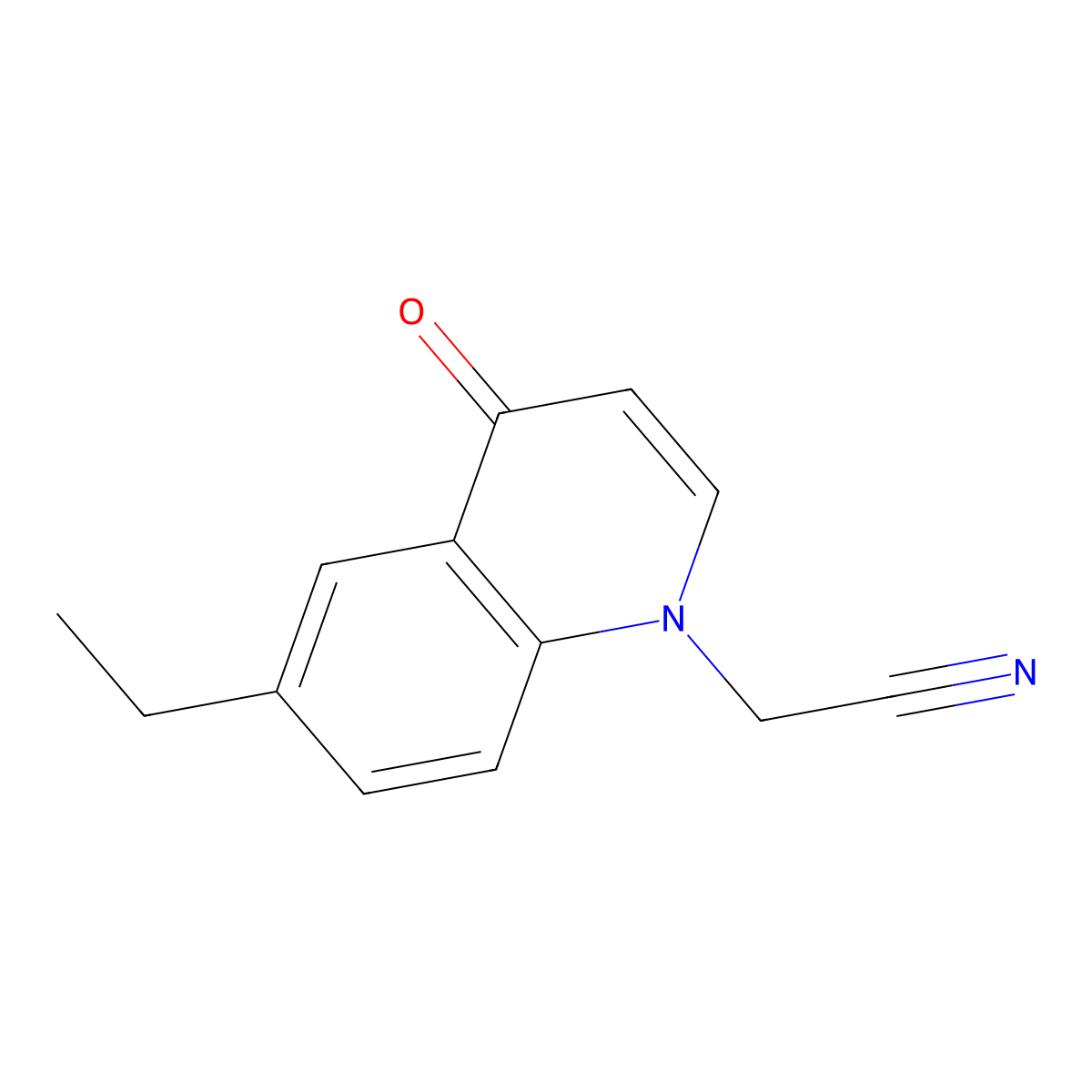 2-(6-Ethyl-4-oxoquinolin-1(4H)-yl)acetonitrile molecular structure, CAS 1279210-09-1