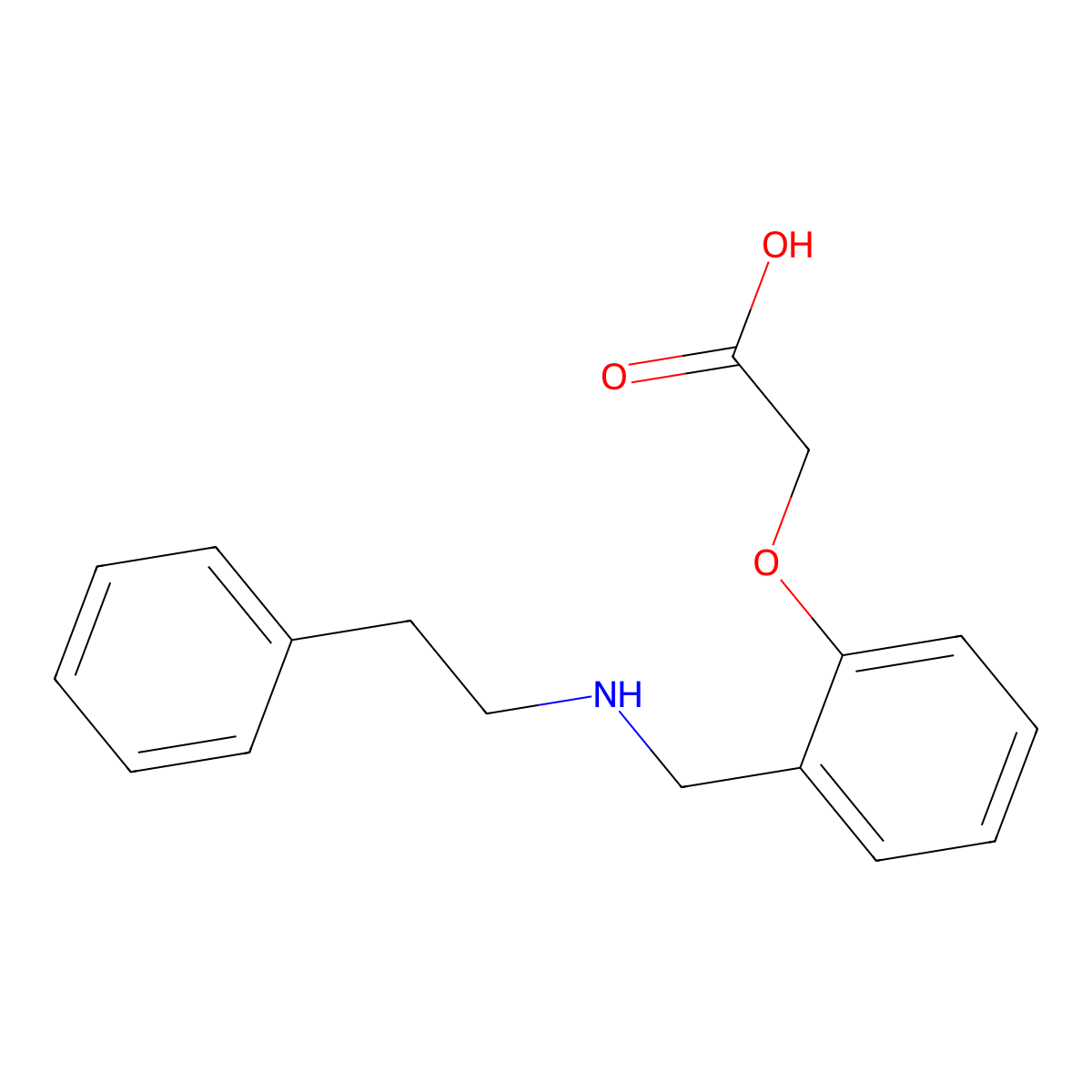 (2-{[(2-Phenylethyl)amino]methyl}phenoxy)acetic acid molecular structure, CAS 1279210-36-4