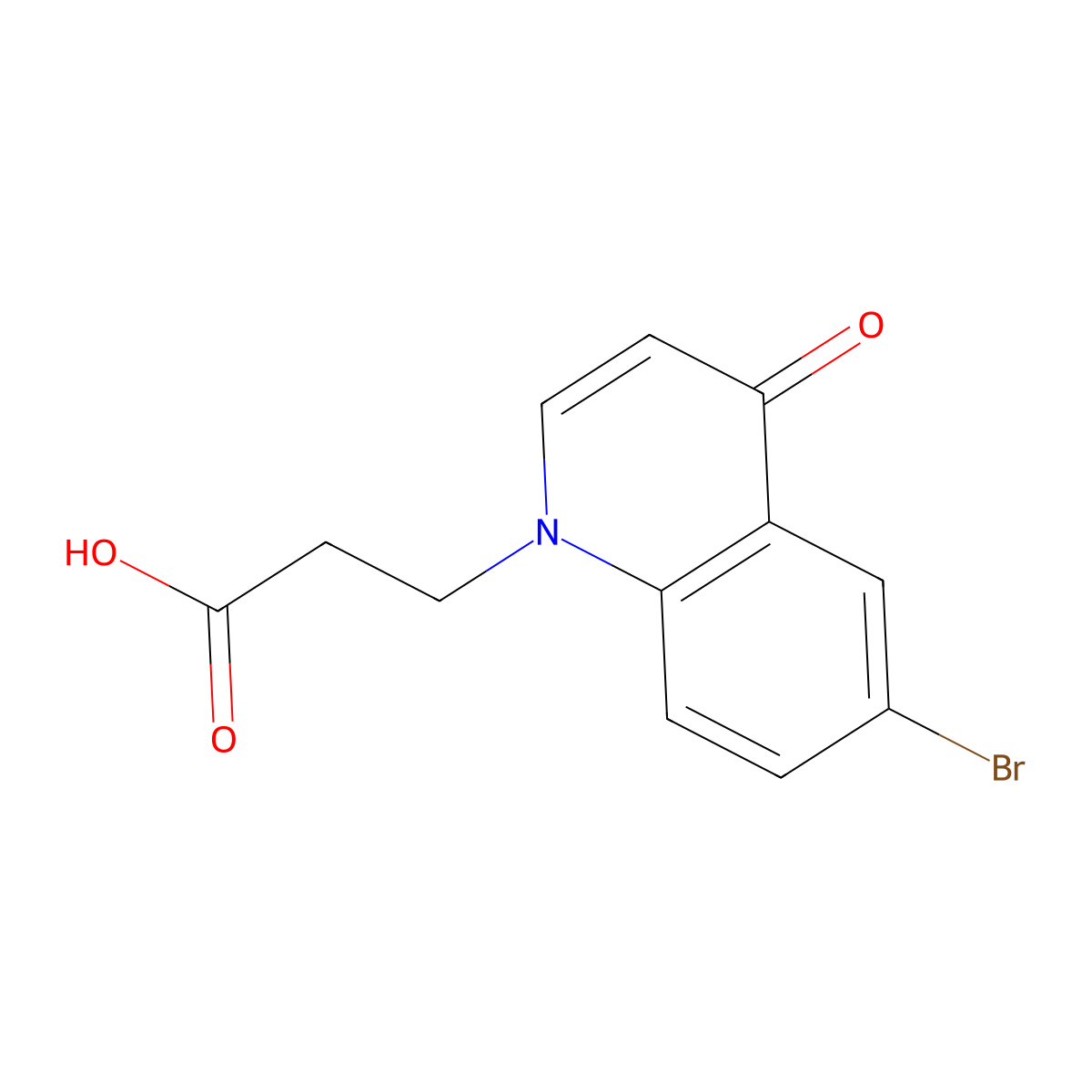 3-(6-Bromo-4-oxoquinolin-1(4H)-yl)propanoic acid molecular structure, CAS 1279210-58-0