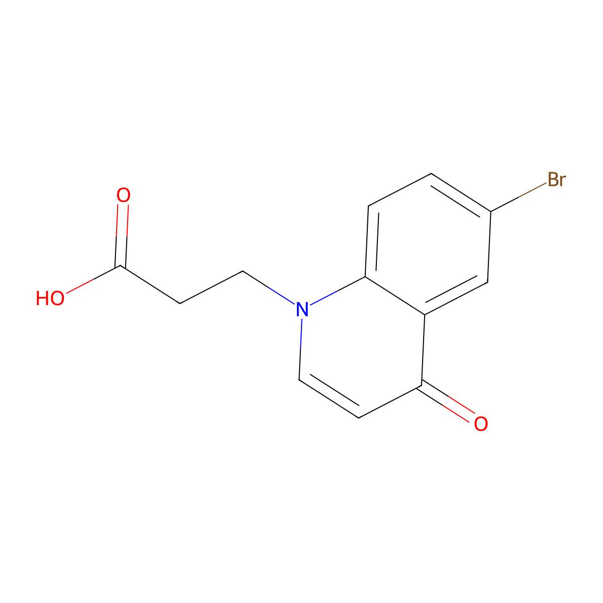 3-(6-Bromo-4-oxoquinolin-1(4H)-yl)propanoic acid molecular structure, CAS 1279210-58-0