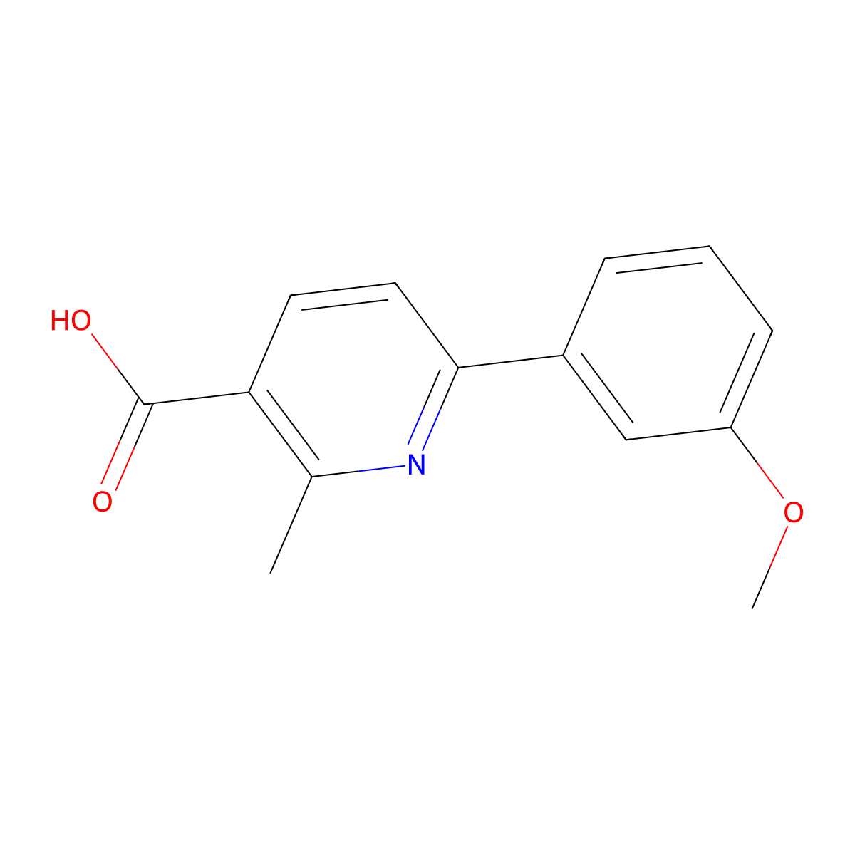 6-(3-Methoxyphenyl)-2-methylnicotinic acid molecular structure, CAS 1279211-31-2
