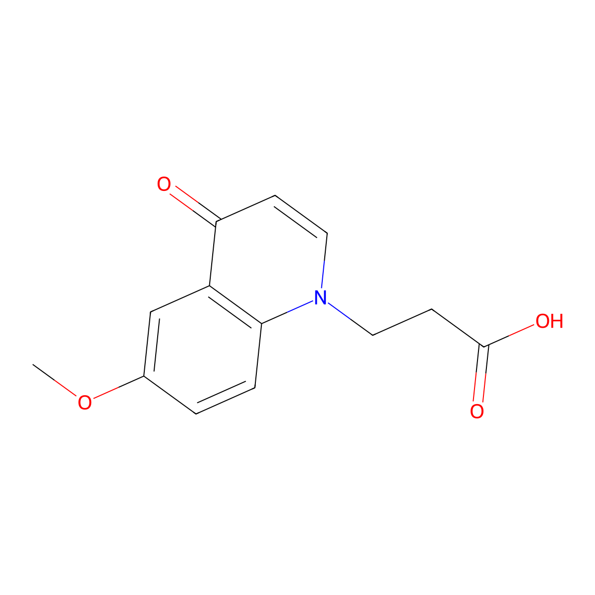 3-(6-methoxy-4-oxoquinolin-1(4H)-yl)propanoic acid molecular structure, CAS 1279214-36-6