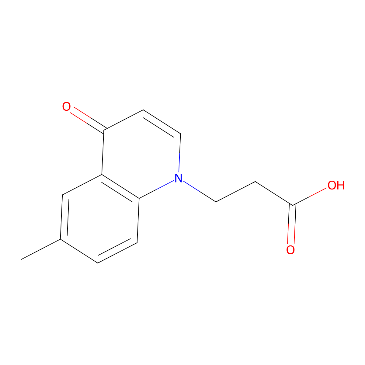 3-(6-Methyl-4-oxoquinolin-1(4H)-yl)propanoic acid molecular structure, CAS 1279214-40-2