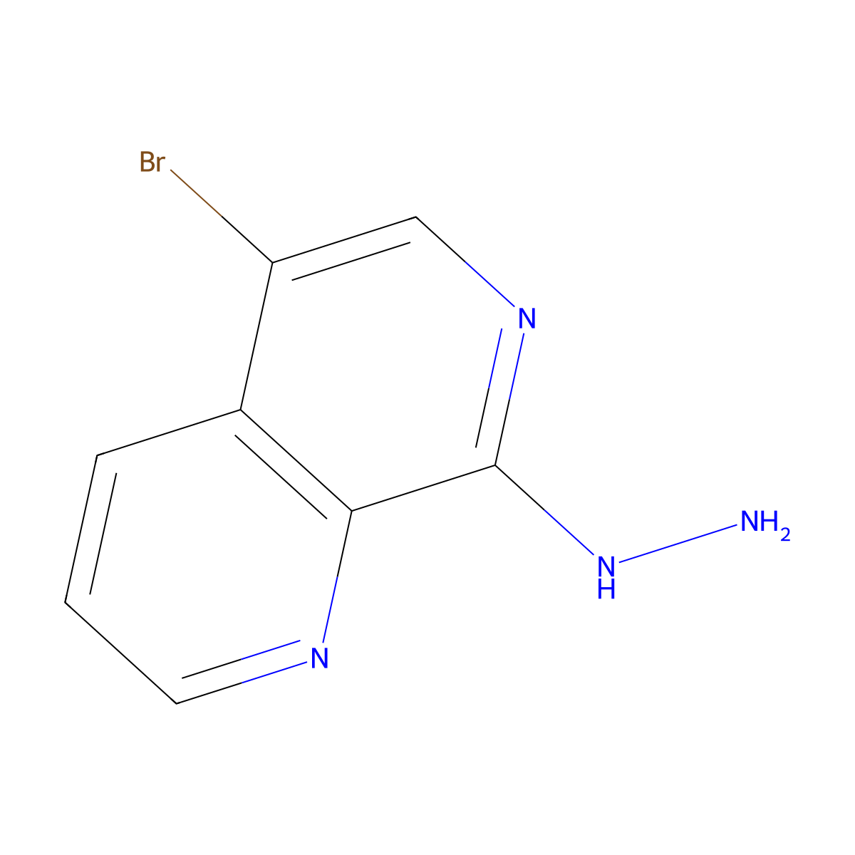 5-Bromo-8-hydrazinyl-1,7-naphthyridine molecular structure, CAS 1279215-34-7