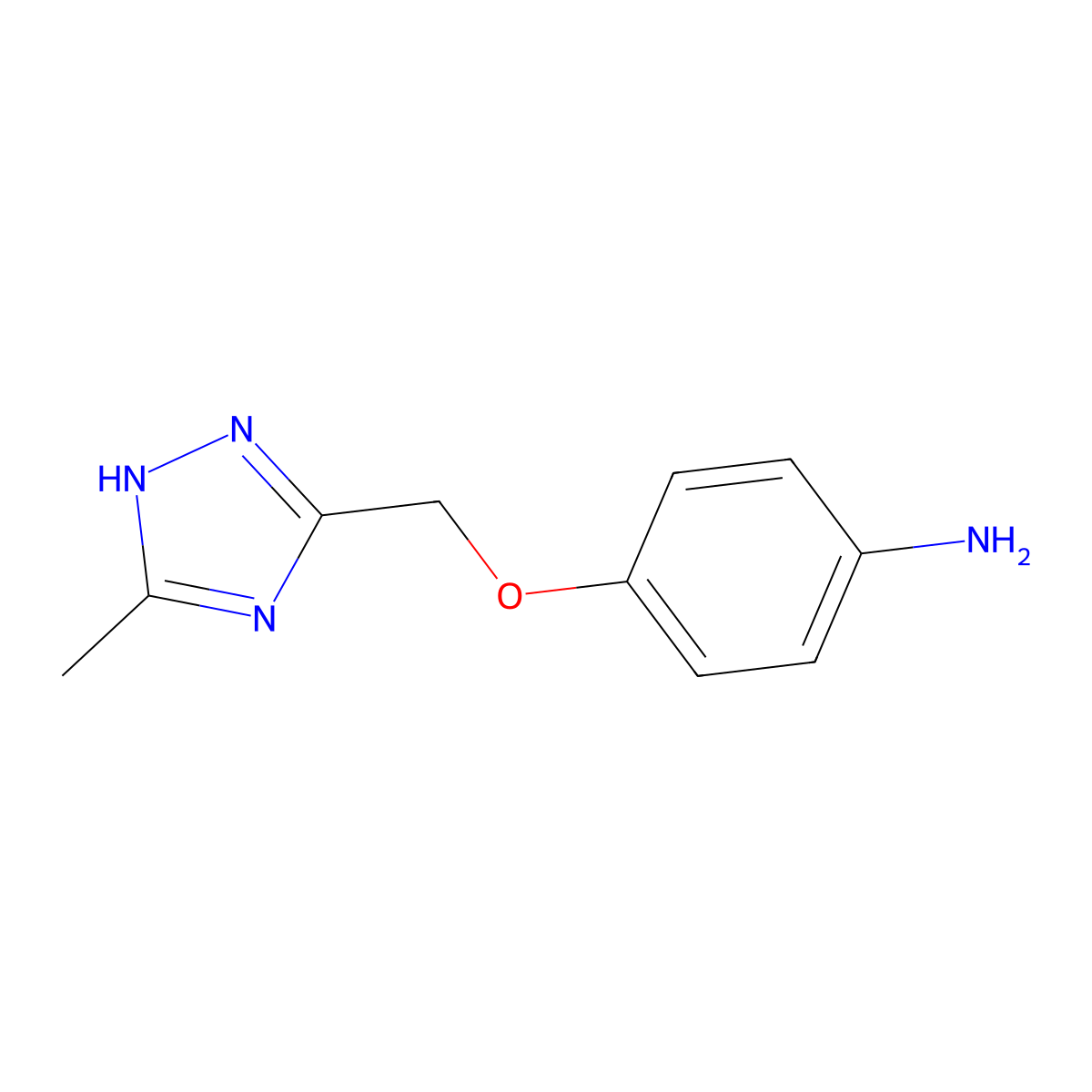 4-[(3-methyl-1H-1,2,4-triazol-5-yl)methoxy]aniline molecular structure, CAS 1279216-56-6
