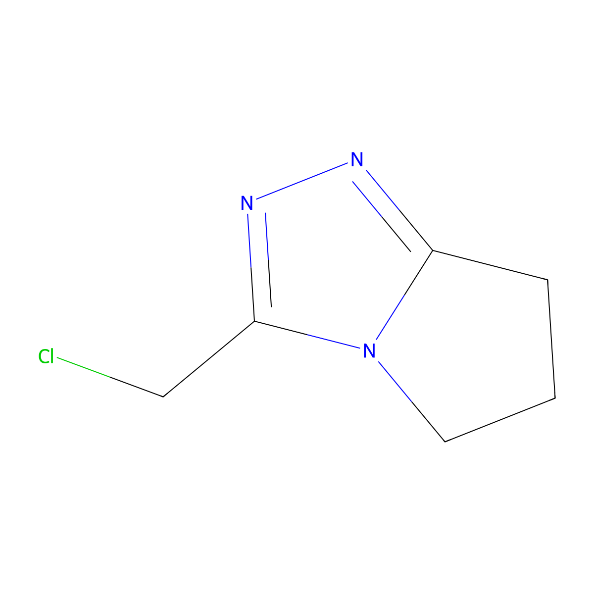 3-(chloromethyl)-5H,6H,7H-pyrrolo[2,1-c][1,2,4]triazole molecular structure, CAS 1279217-29-6