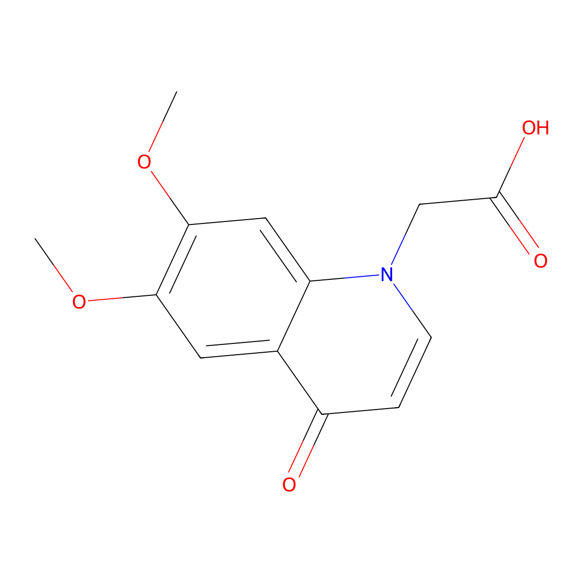 2-(6,7-Dimethoxy-4-oxoquinolin-1(4H)-yl)acetic acid molecular structure, CAS 1279218-16-4