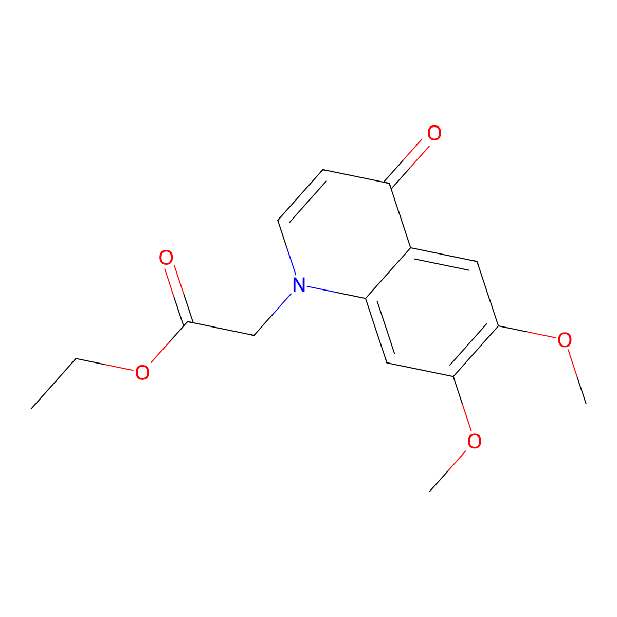 Ethyl 2-(6,7-dimethoxy-4-oxoquinolin-1(4H)-yl)acetate molecular structure, CAS 1279218-20-0