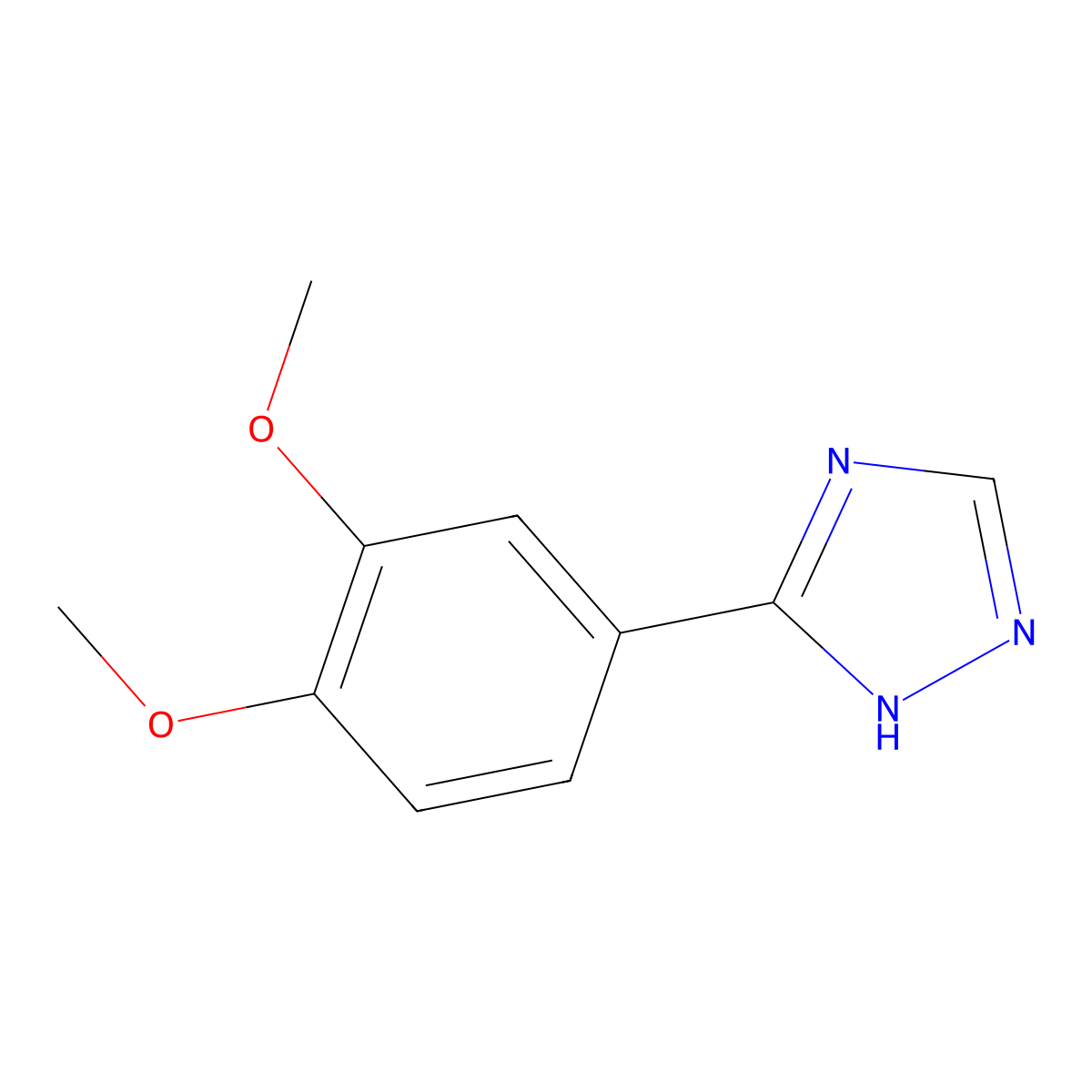 3-(3,4-dimethoxyphenyl)-1H-1,2,4-triazole molecular structure, CAS 1279218-29-9