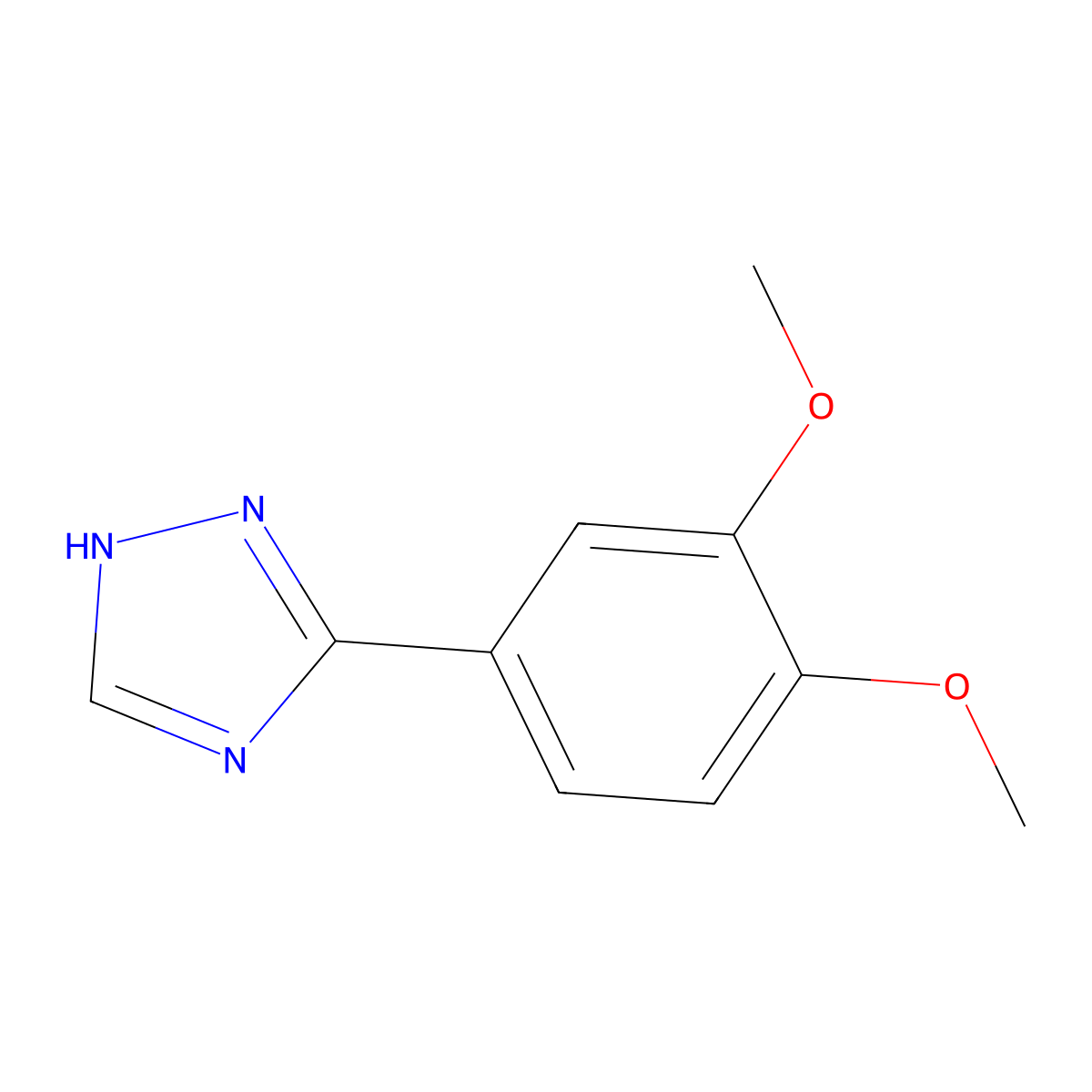 3-(3,4-dimethoxyphenyl)-1H-1,2,4-triazole molecular structure, CAS 1279218-29-9