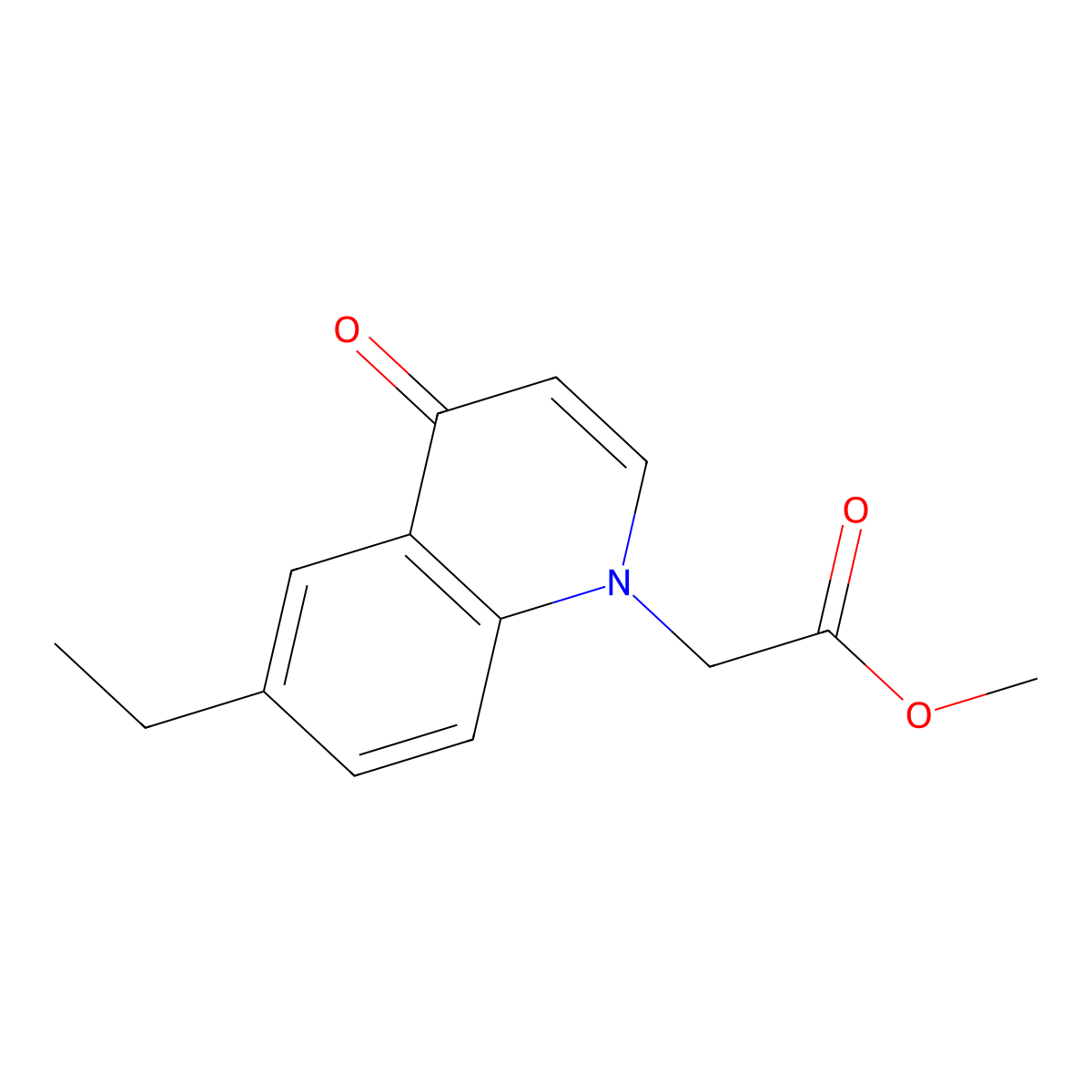 Methyl 2-(6-ethyl-4-oxoquinolin-1(4H)-yl)acetate molecular structure, CAS 1279218-40-4