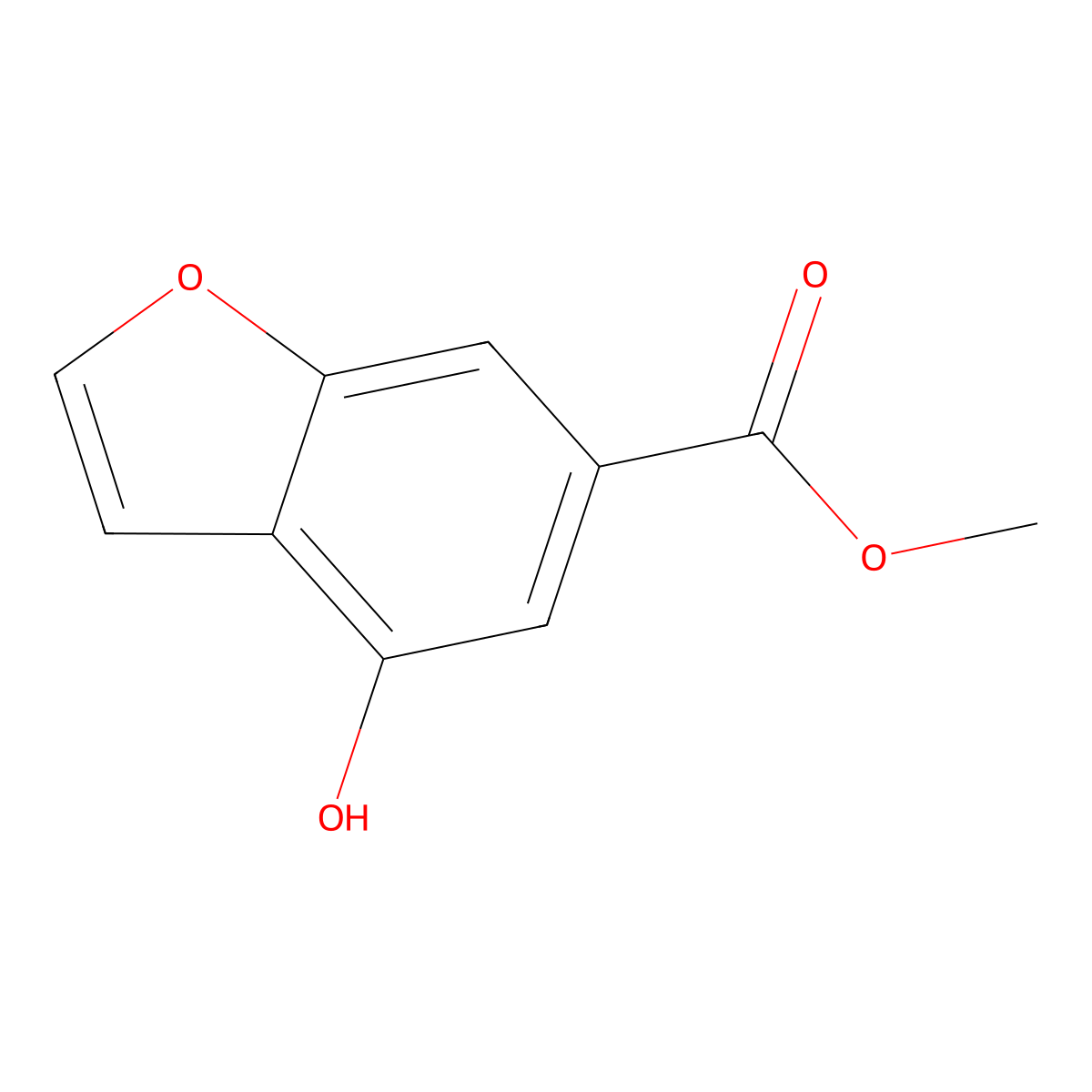 Methyl 4-hydroxy-1-benzofuran-6-carboxylate molecular structure, CAS 1279218-51-7