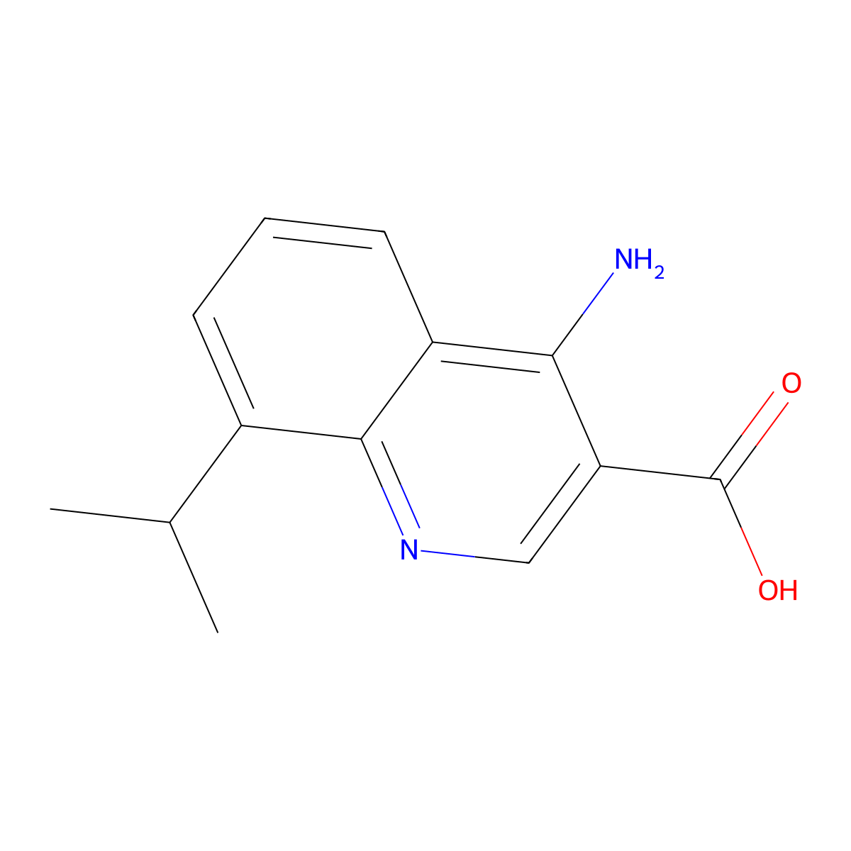 4-Amino-8-isopropylquinoline-3-carboxylic acid molecular structure, CAS 1279218-90-4