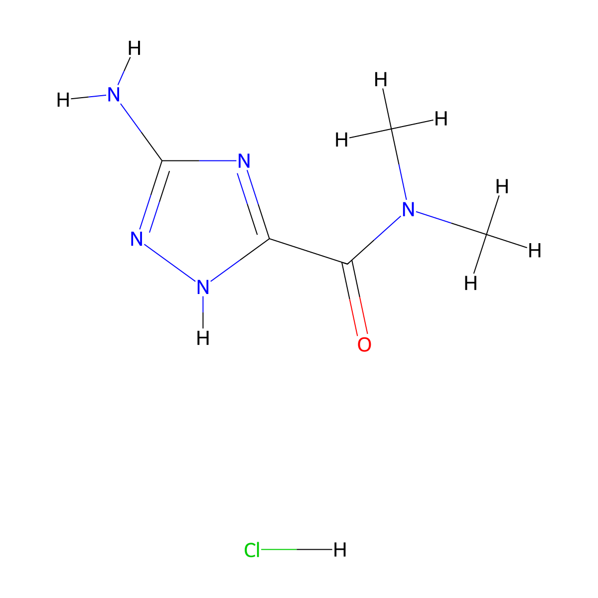 3-Amino-N,N-dimethyl-1H-1,2,4-triazole-5-carboxamide hydrochloride molecular structure, CAS 1279219-04-3