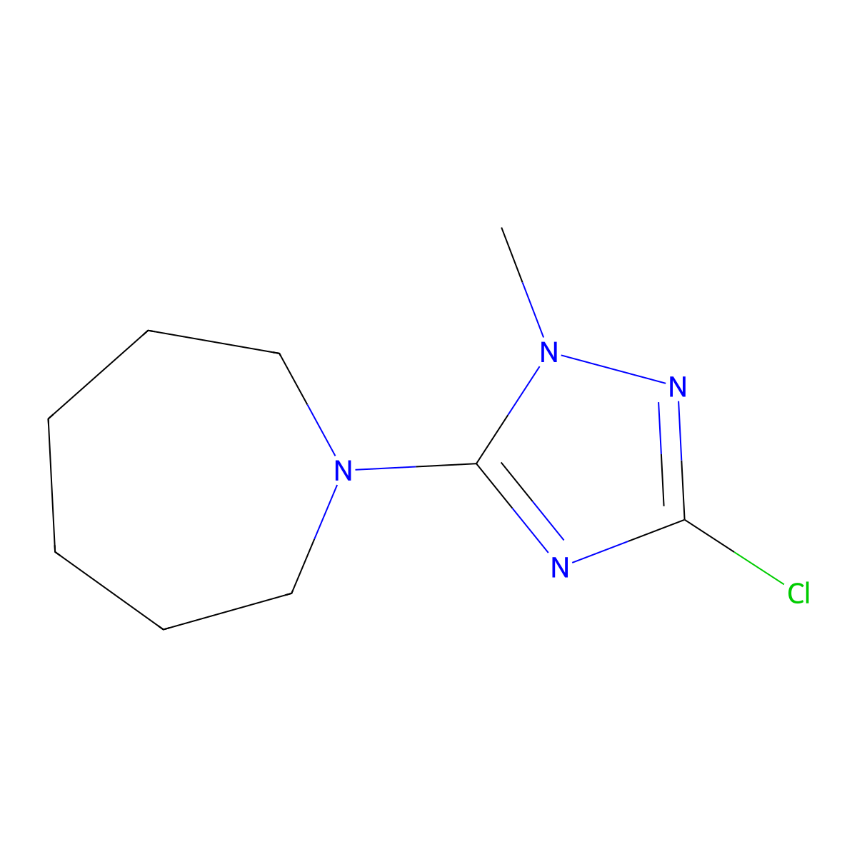1-(3-chloro-1-methyl-1H-1,2,4-triazol-5-yl)azepane molecular structure, CAS 1279219-06-5