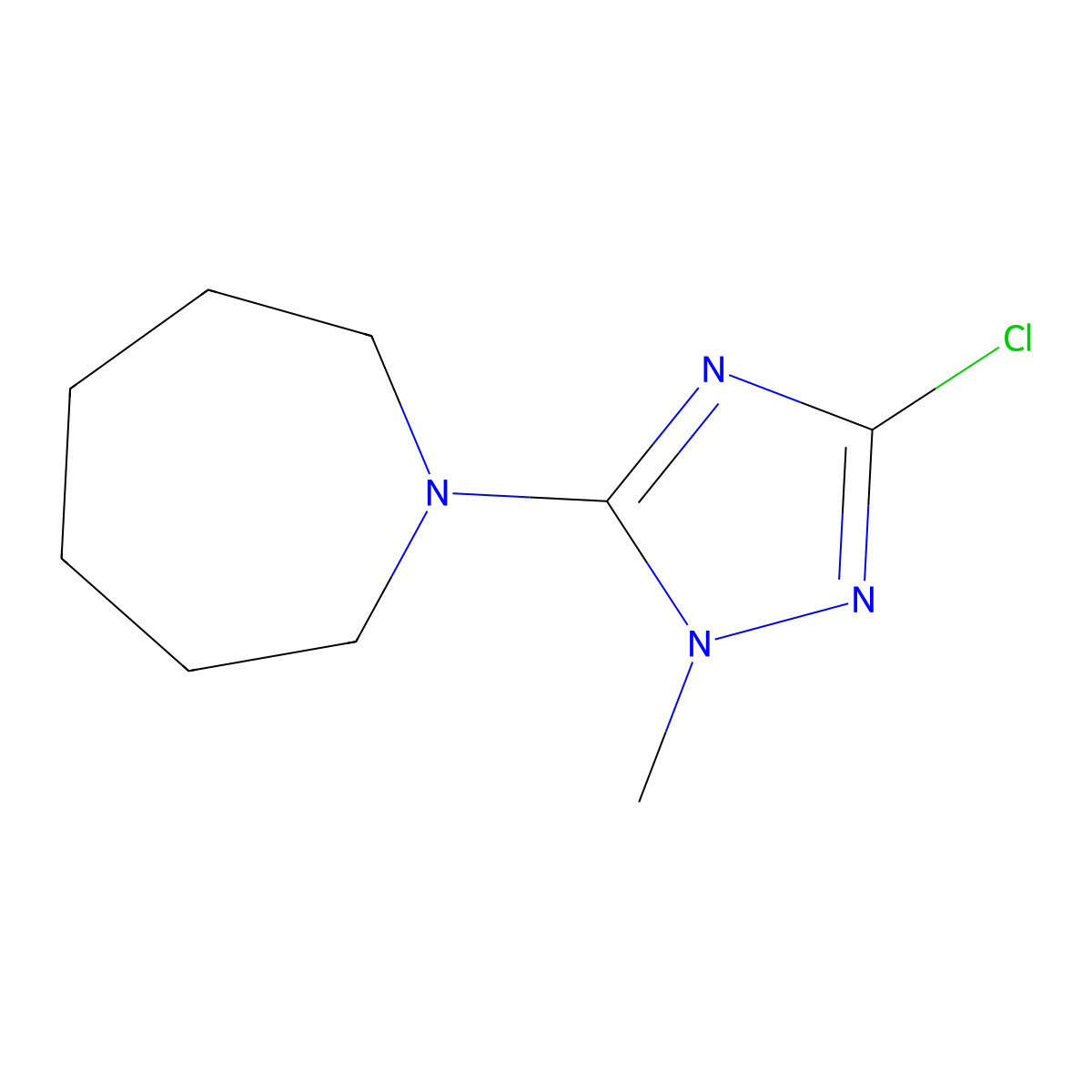 1-(3-chloro-1-methyl-1H-1,2,4-triazol-5-yl)azepane molecular structure, CAS 1279219-06-5