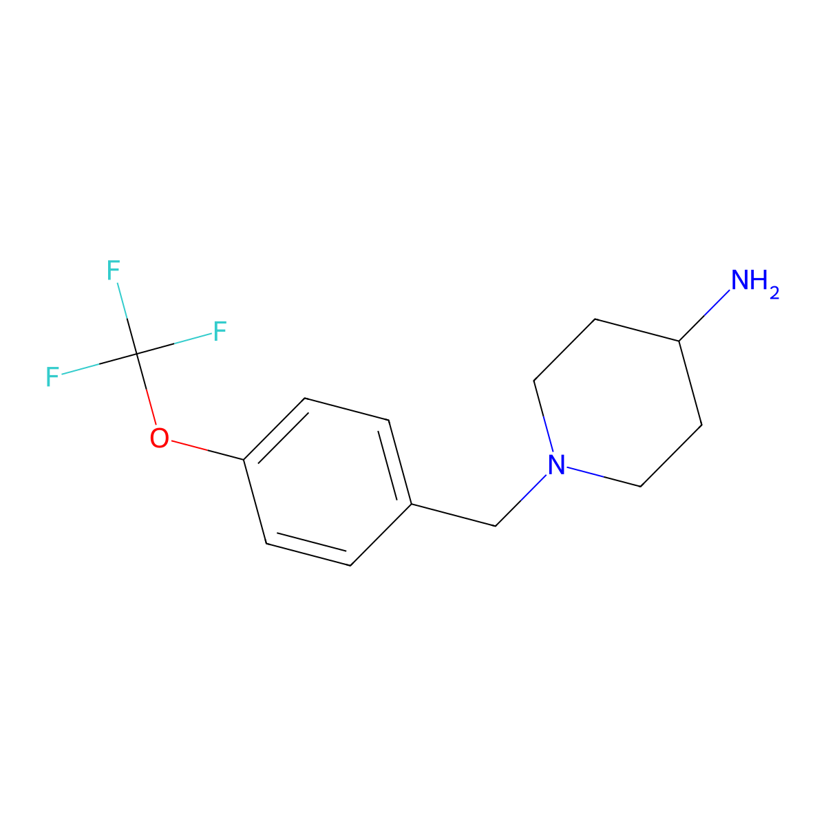 1-[4-(Trifluoromethoxy)benzyl]piperidin-4-amine molecular structure, CAS 1279219-09-8