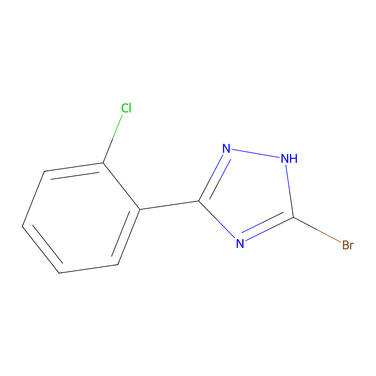 3-bromo-5-(2-chlorophenyl)-1H-1,2,4-triazole molecular structure, CAS 1279219-10-1