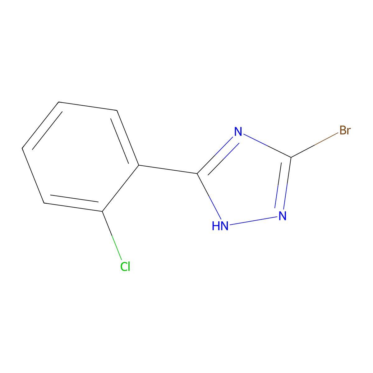 3-bromo-5-(2-chlorophenyl)-1H-1,2,4-triazole molecular structure, CAS 1279219-10-1