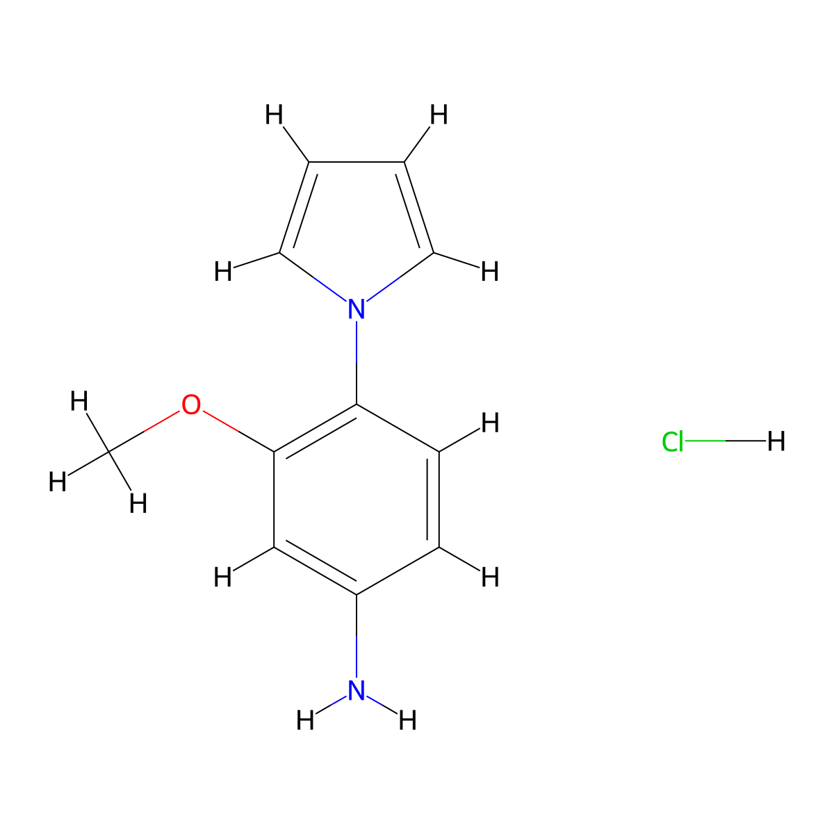 3-methoxy-4-(1H-pyrrol-1-yl)aniline hydrochloride molecular structure, CAS 1279219-16-7