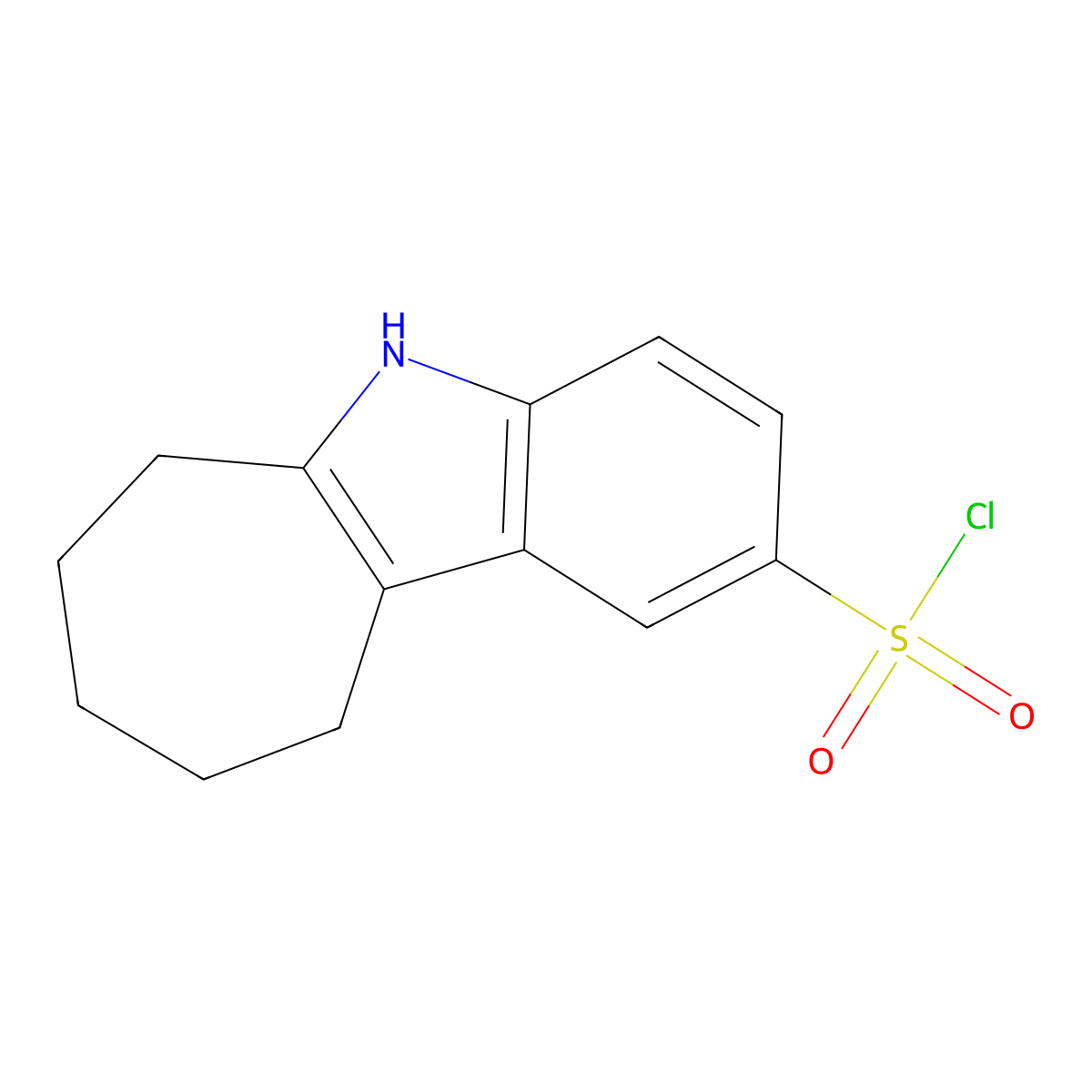 5,6,7,8,9,10-Hexahydrocyclohepta[b]indole-2-sulfonyl chloride molecular structure, CAS 1279219-21-4