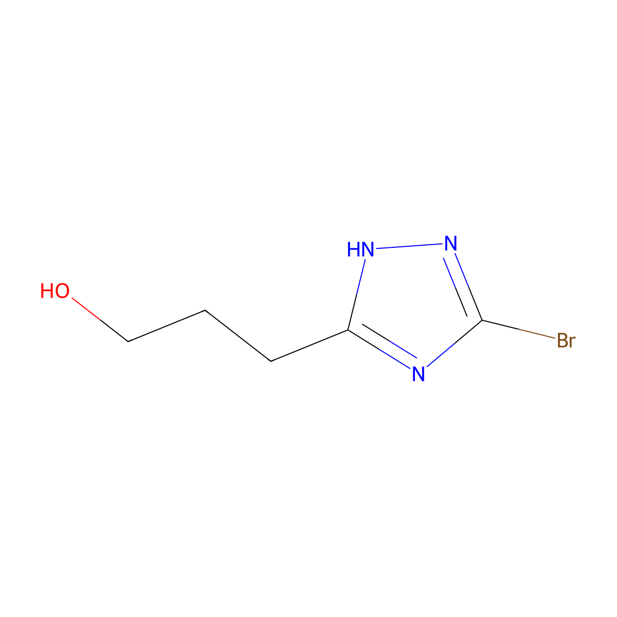 3-(3-bromo-1H-1,2,4-triazol-5-yl)propan-1-ol molecular structure, CAS 1279219-25-8