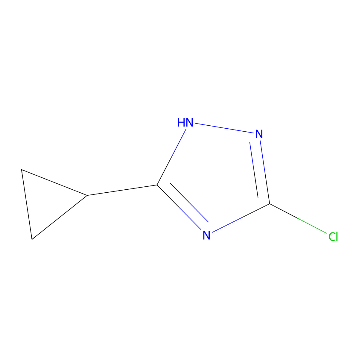 5-chloro-3-cyclopropyl-1H-1,2,4-Triazole molecular structure, CAS 1279219-26-9