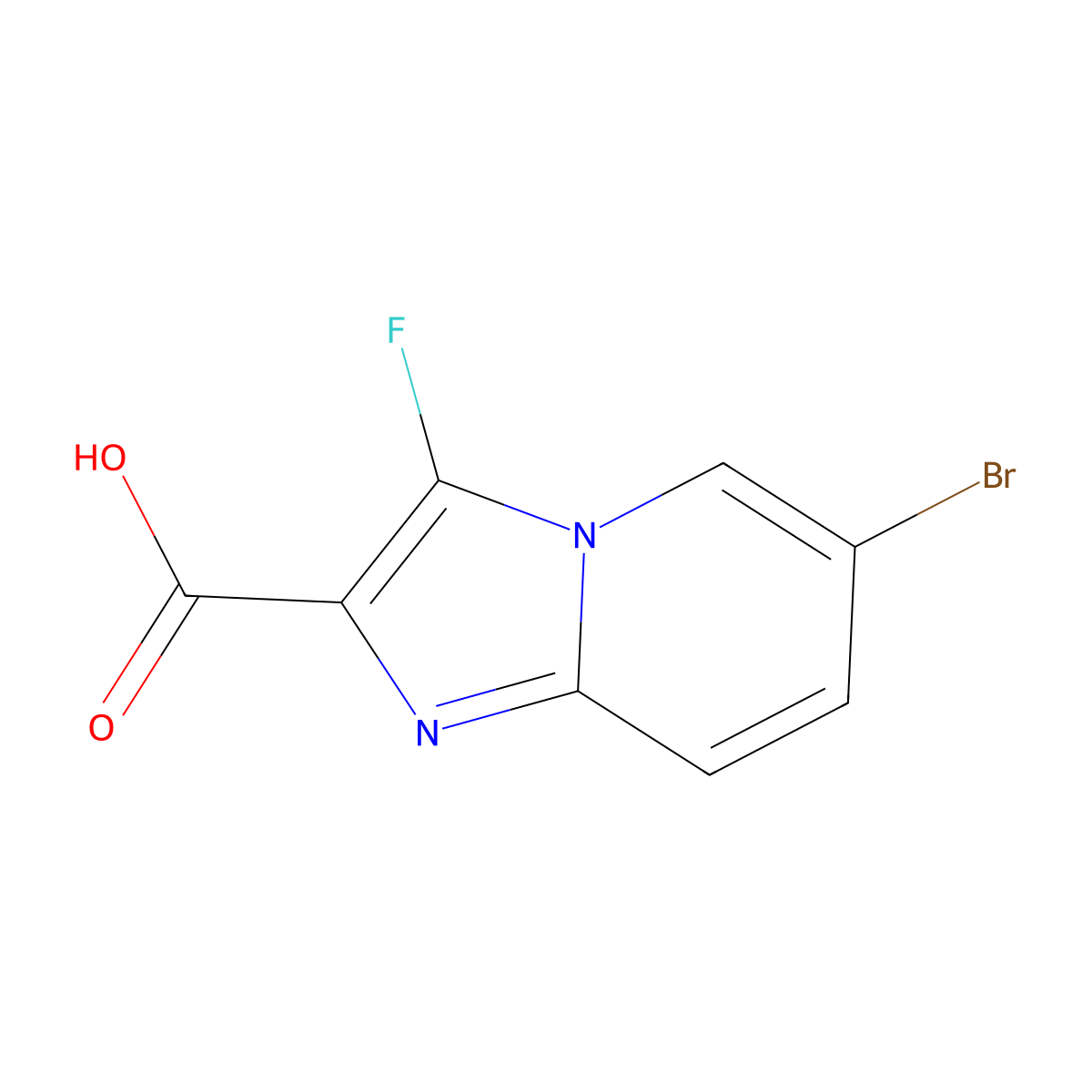 6-Bromo-3-fluoroimidazo[1,2-a]pyridine-2-carboxylic acid molecular structure, CAS 1279219-30-5