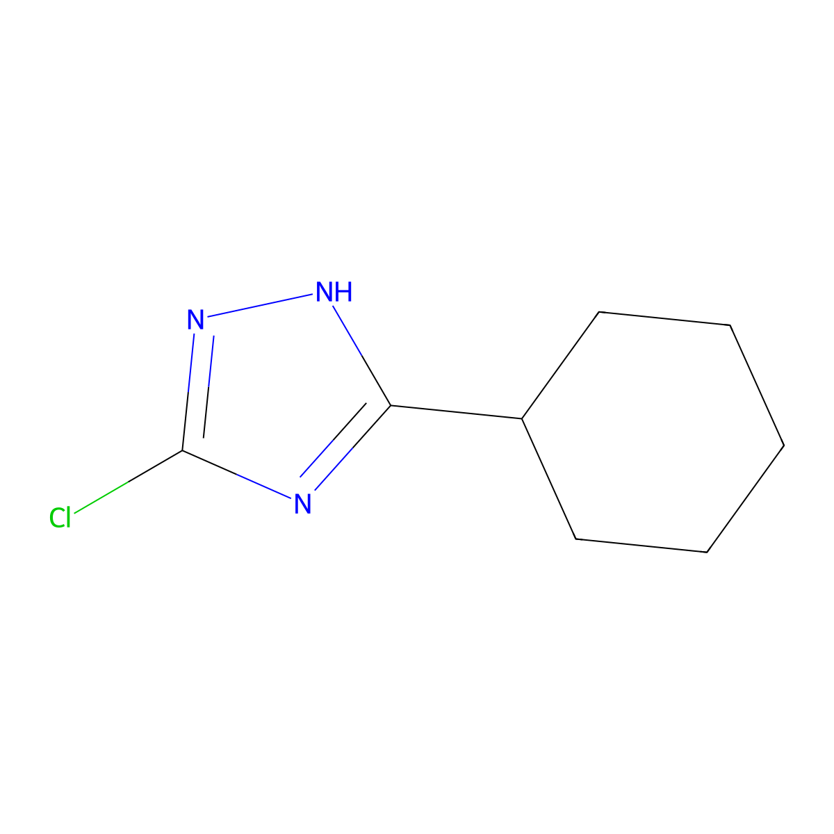 3-chloro-5-cyclohexyl-1H-1,2,4-triazole molecular structure, CAS 1279219-35-0