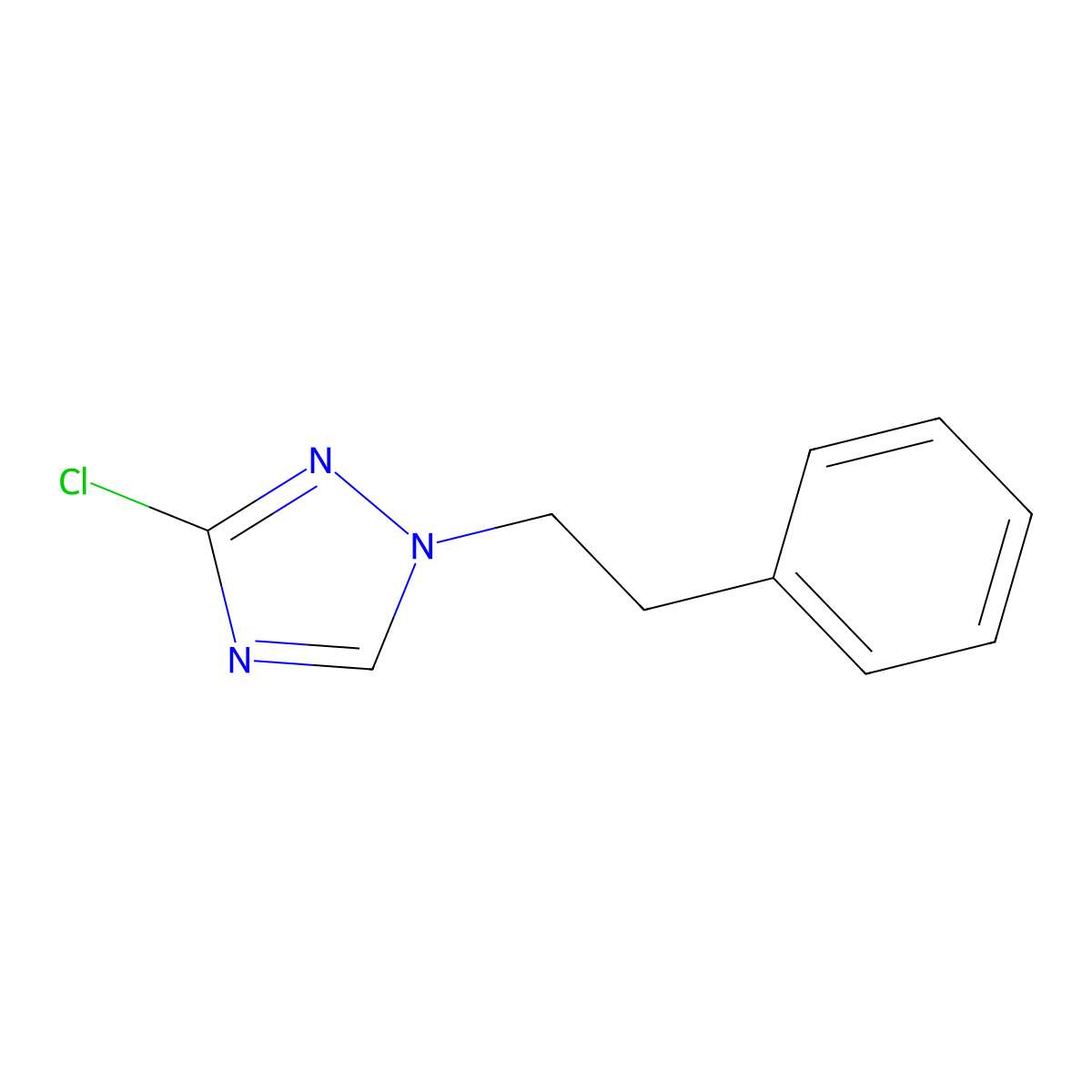 3-chloro-1-(2-phenylethyl)-1H-1,2,4-triazole molecular structure, CAS 1279219-39-4
