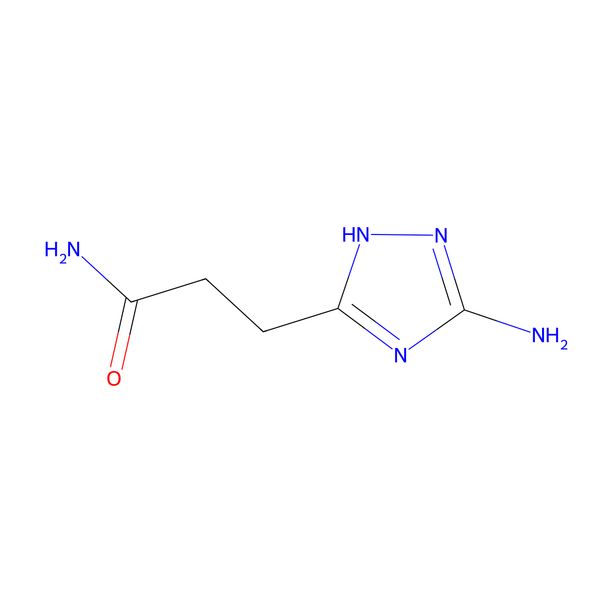 3-(3-amino-1H-1,2,4-triazol-5-yl)propanamide molecular structure, CAS 1279219-40-7