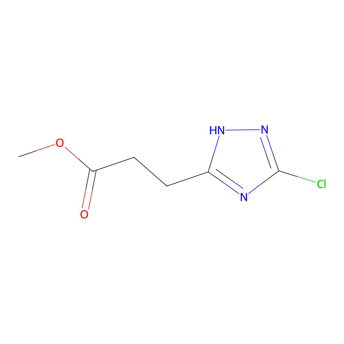 methyl 3-(3-chloro-1H-1,2,4-triazol-5-yl)propanoate molecular structure, CAS 1279219-43-0