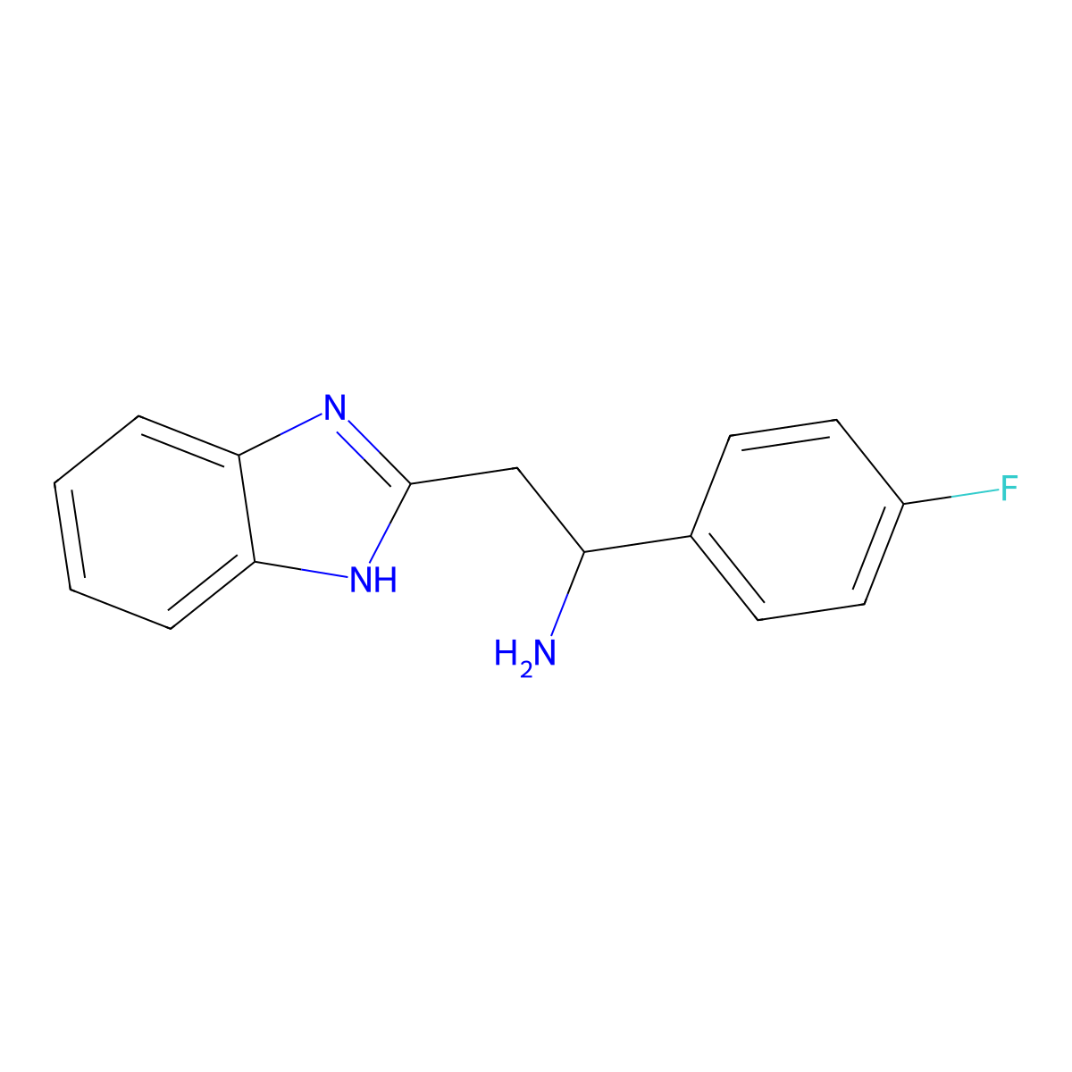 2-(1H-benzimidazol-2-yl)-1-(4-fluorophenyl)ethanamine molecular structure, CAS 1279219-44-1