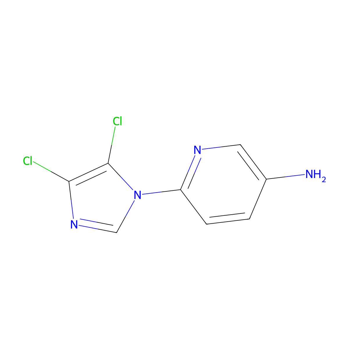 6-(4,5-dichloro-1H-imidazol-1-yl)pyridin-3-amine molecular structure, CAS 1279219-50-9