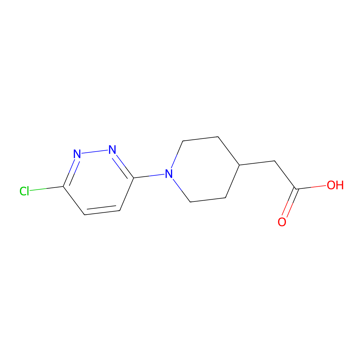 2-[1-(6-Chloropyridazin-3-yl)piperidin-4-yl]acetic acid molecular structure, CAS 1279219-51-0