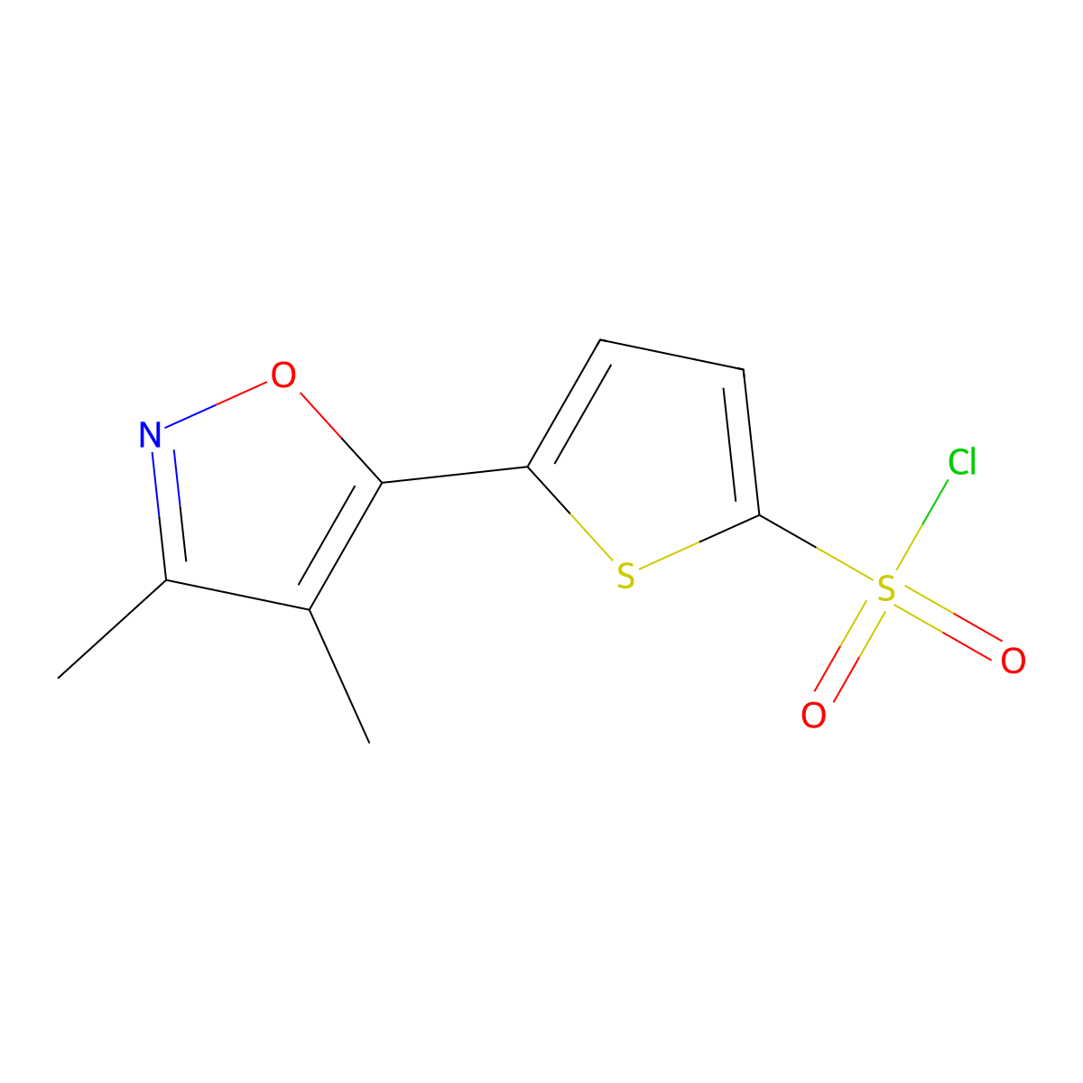 5-(3,4-Dimethyl-5-isoxazolyl)-2-thiophenesulfonyl chloride molecular structure, CAS 1279219-52-1