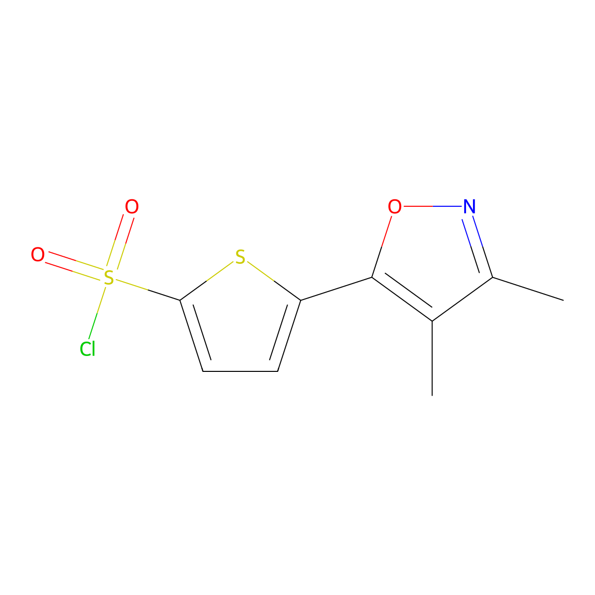 5-(3,4-Dimethyl-5-isoxazolyl)-2-thiophenesulfonyl chloride molecular structure, CAS 1279219-52-1